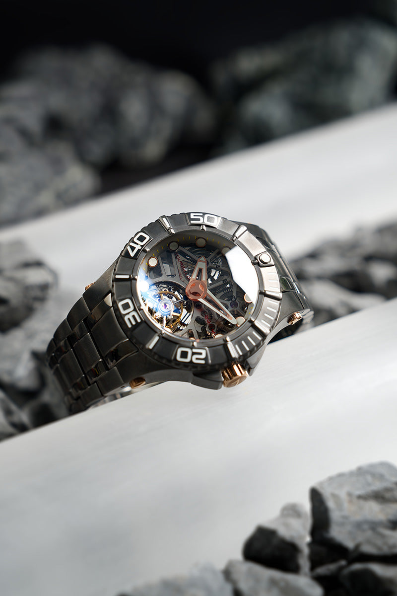 NUBEO Nubeo Manta Tourbillon Limited Edition Silver Sheen Men's Watch NB-6069-55
