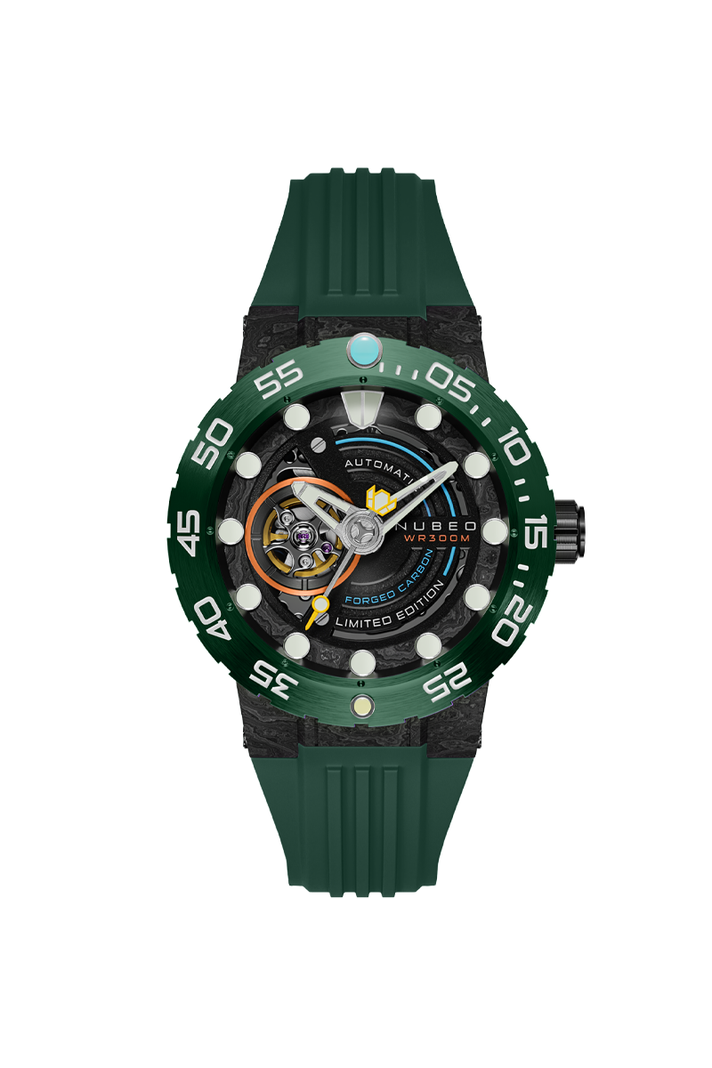NUBEO Nubeo Opportunity Automatic Forged Carbon Fiber Limited Edtion Carbon Green Men's Watch NB-6085-04