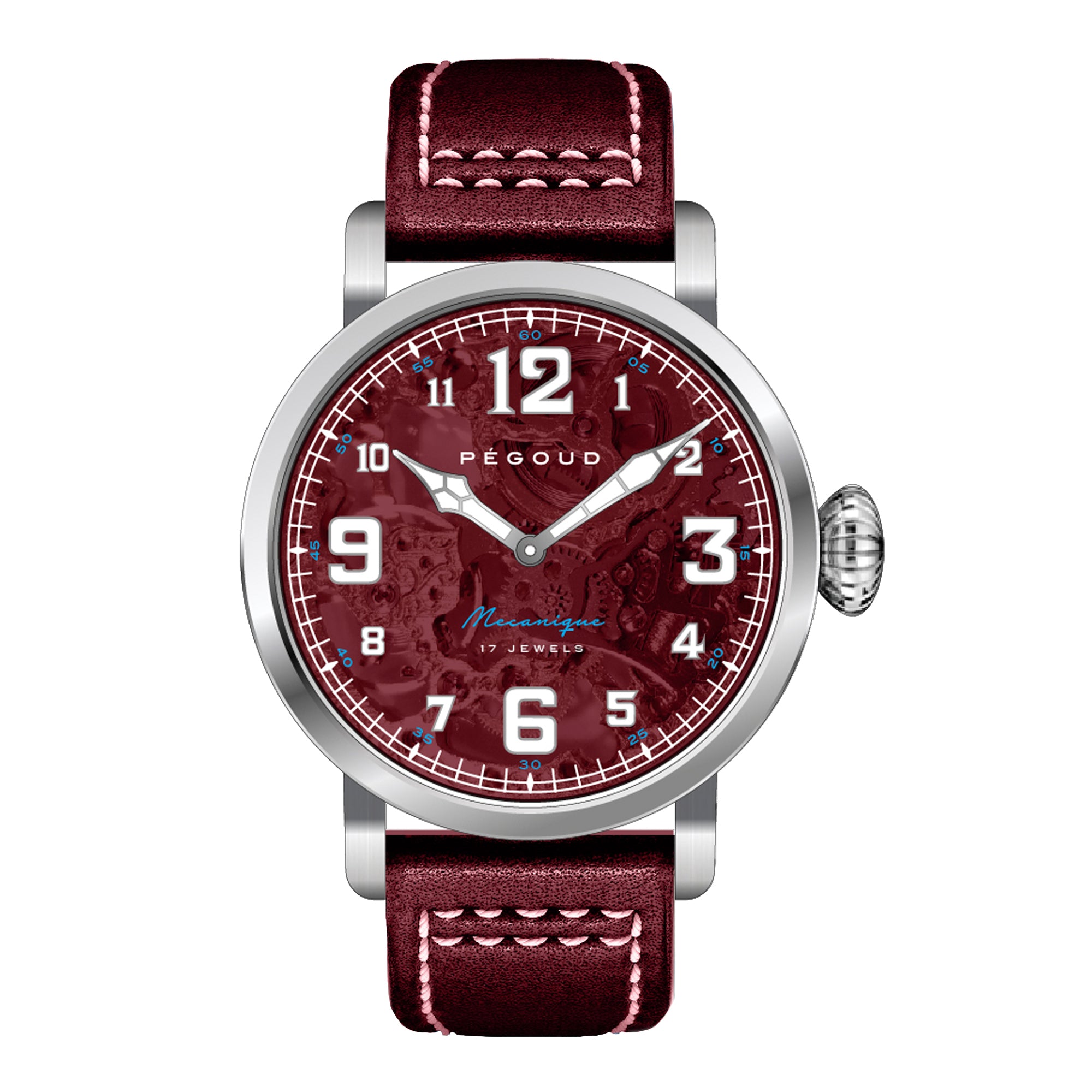 PEGOUD Pegoud Premiere Burgy Mechanical Skeleton Men's Red Watch PG-9004-03