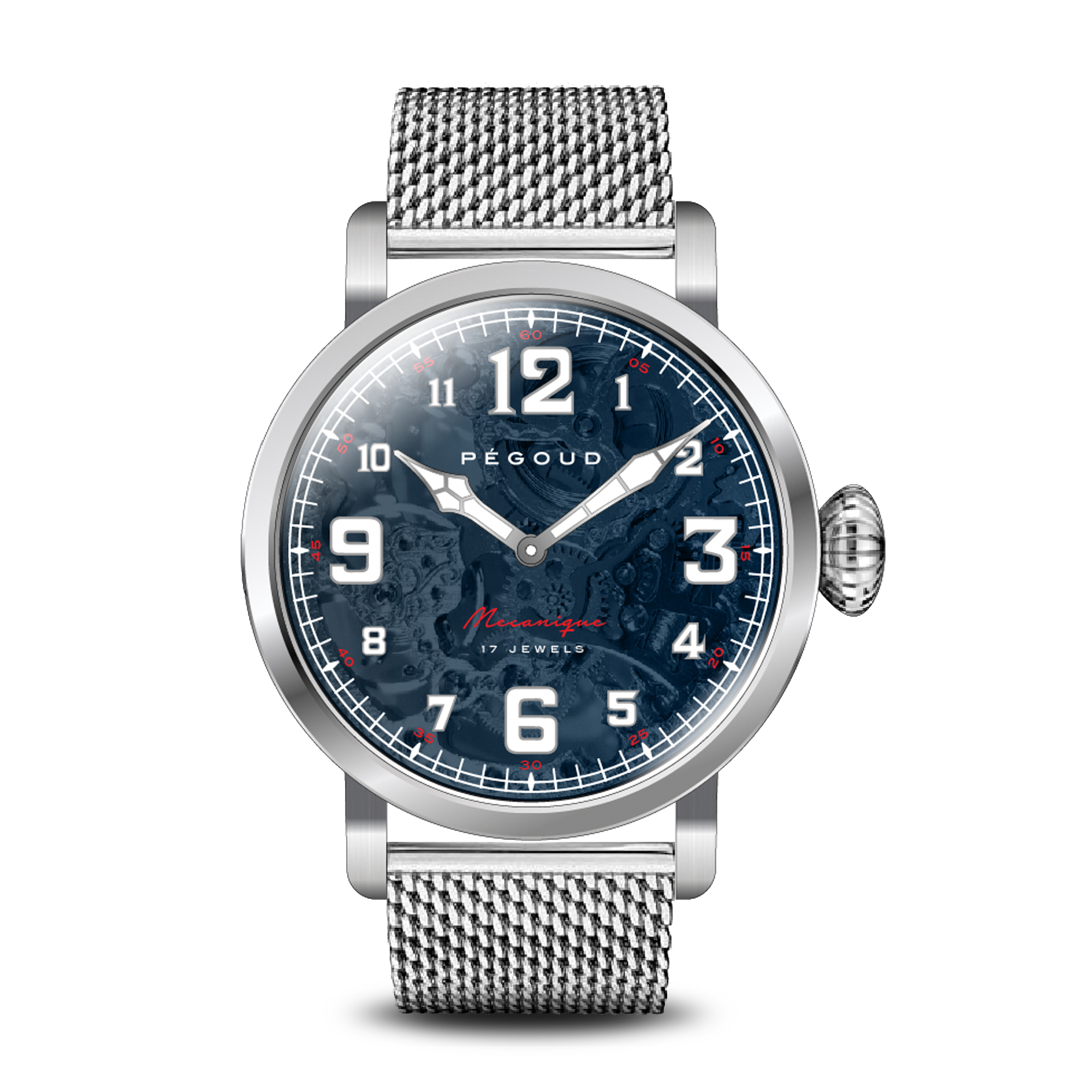 PEGOUD Pegoud Premiere Mechanical Skeleton Men's Blue Watch PG-9004-11