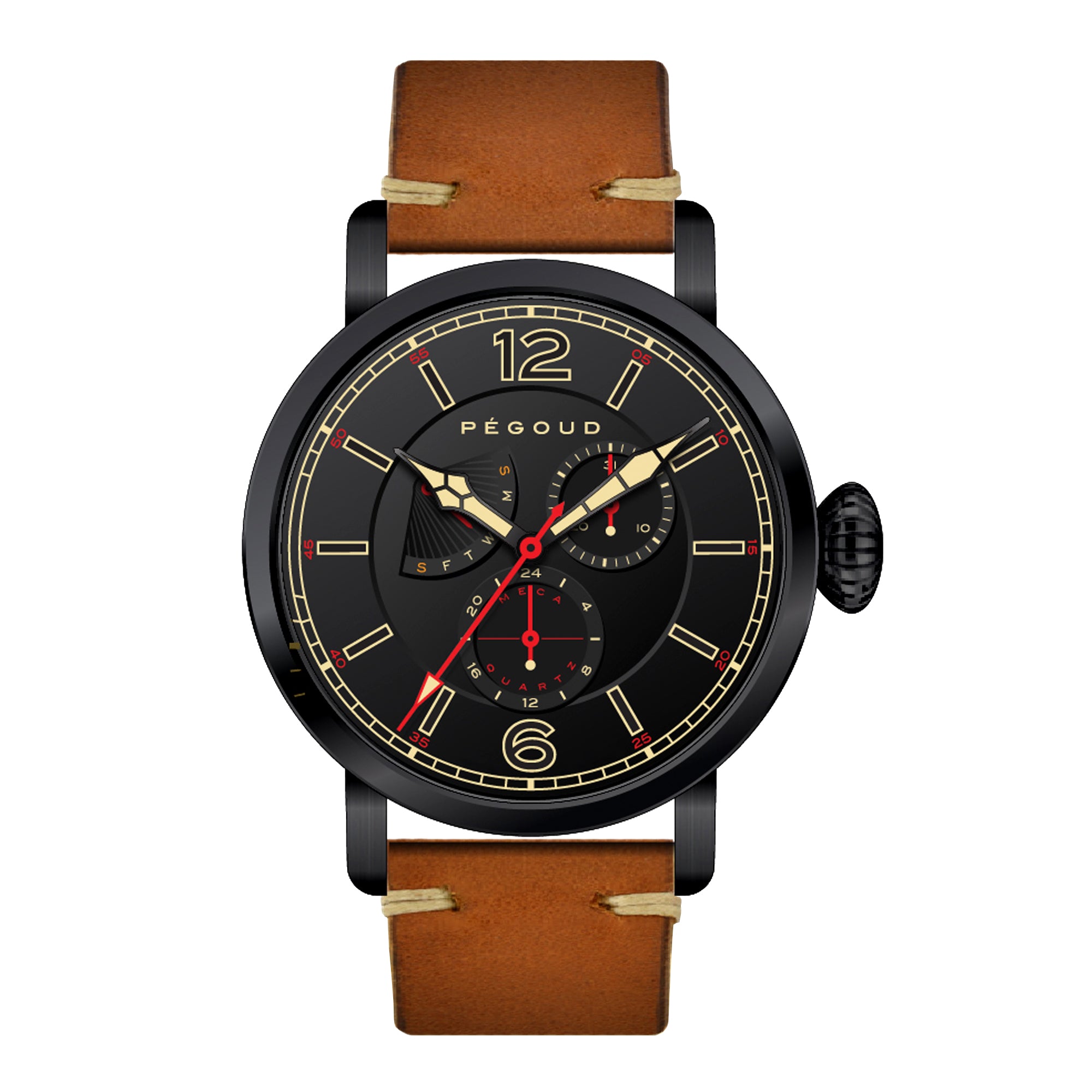 PEGOUD Pegoud Premiere Mechanical Skeleton Men's Black Watch PG-9006-05