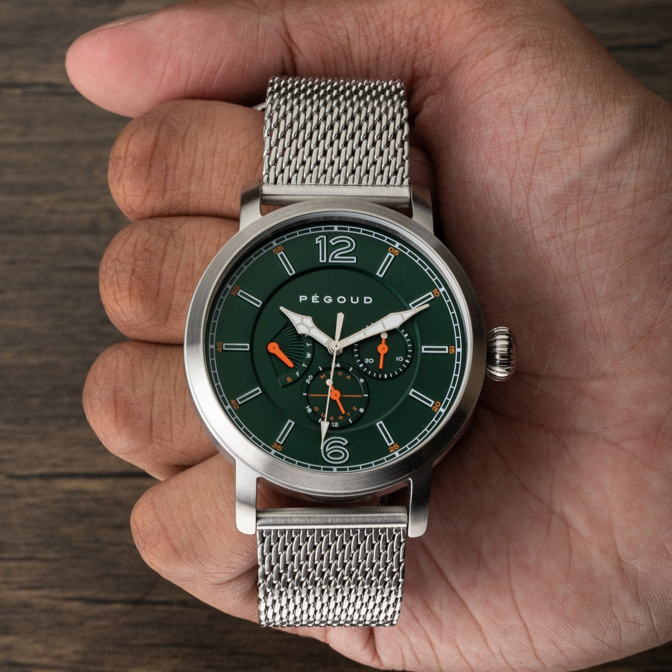 PEGOUD Pegoud Premiere Mechanical Skeleton Men's Green Watch PG-9006-22