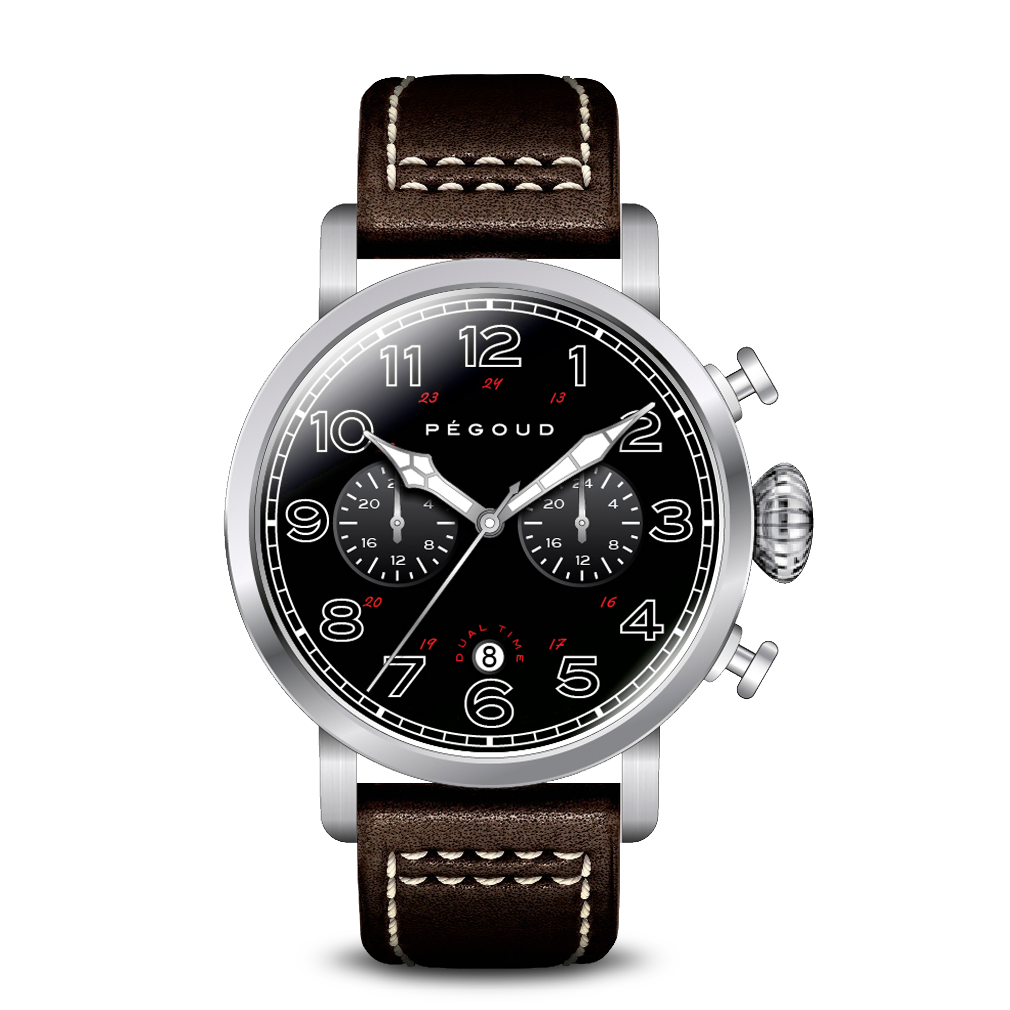 PEGOUD Pegoud Premiere Mechanical Skeleton Men's Black Watch PG-9007-01
