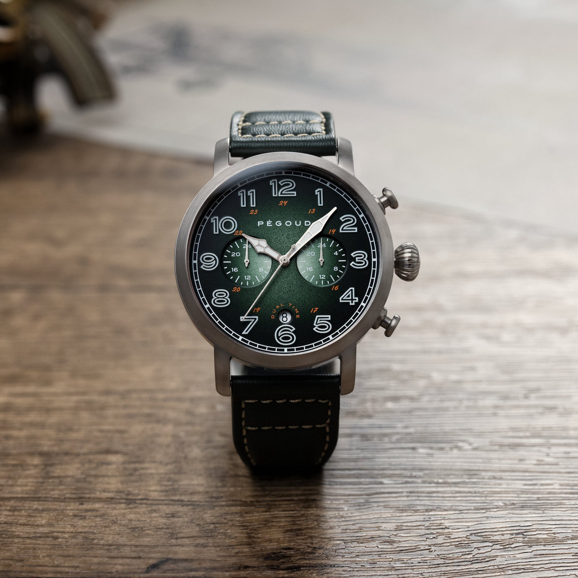 PEGOUD Pegoud Premiere Mechanical Skeleton Men's Fumme Green Watch PG-9007-04
