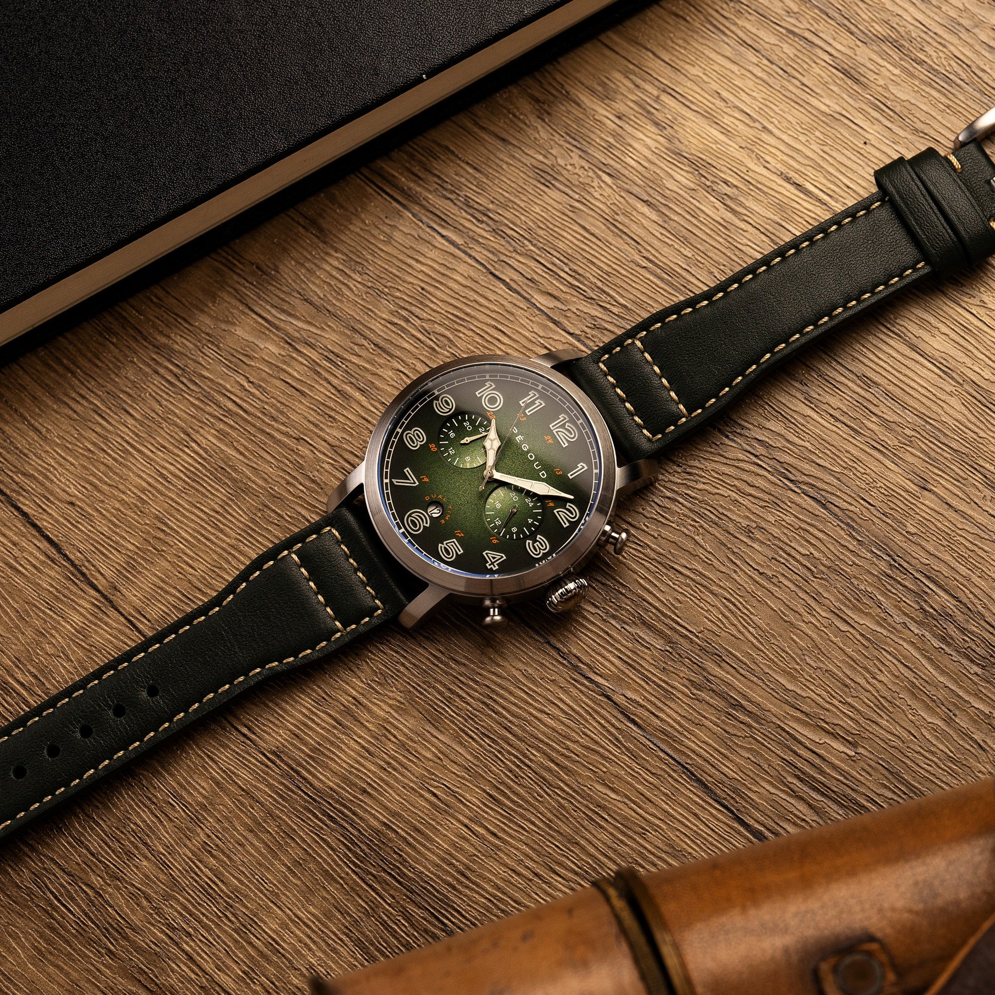 PEGOUD Pegoud Premiere Mechanical Skeleton Men's Fumme Green Watch PG-9007-04
