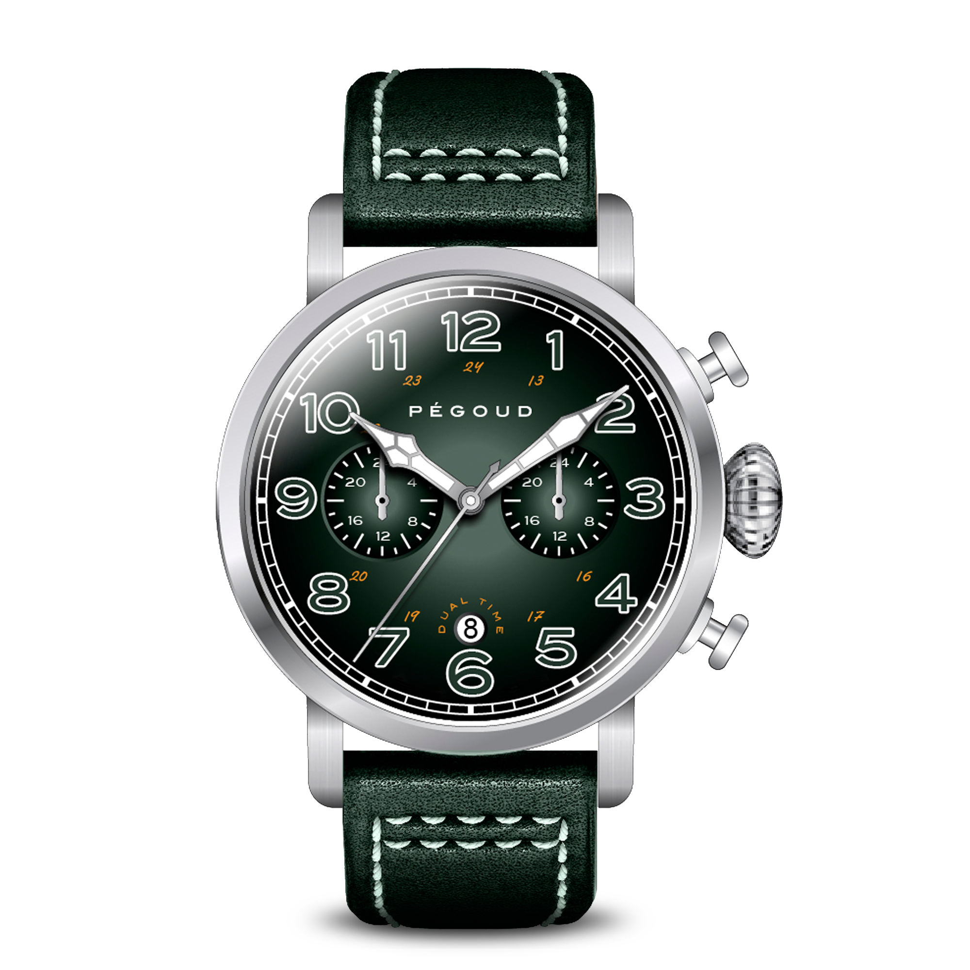 PEGOUD Pegoud Premiere Mechanical Skeleton Men's Fumme Green Watch PG-9007-04