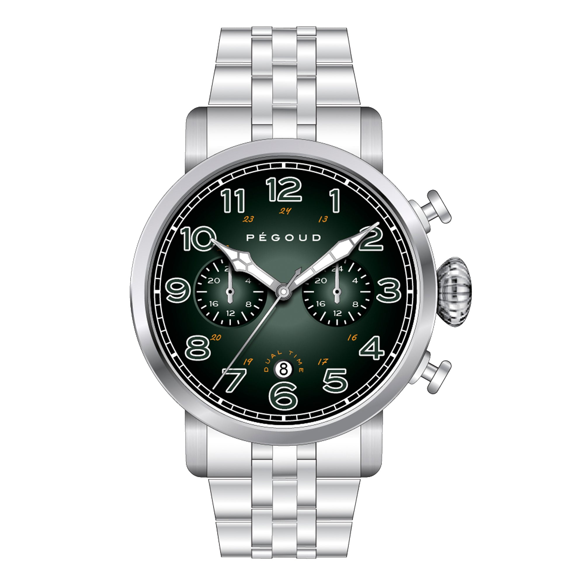 PEGOUD Pegoud Premiere Mechanical Skeleton Men's Fumme Green Watch PG-9007-44