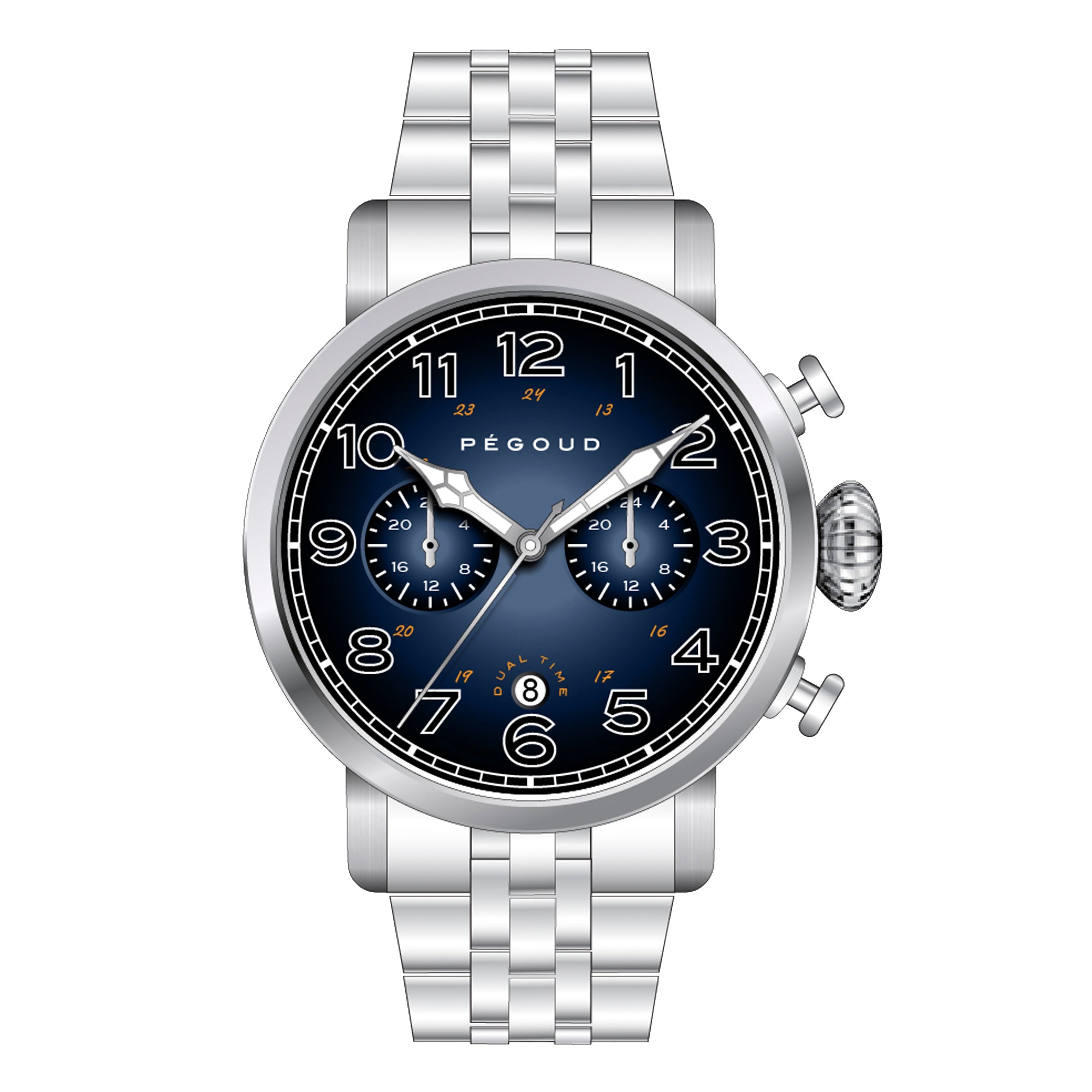 PEGOUD Pegoud Premiere Mechanical Skeleton Men's Fumme Blue Watch PG-9007-55