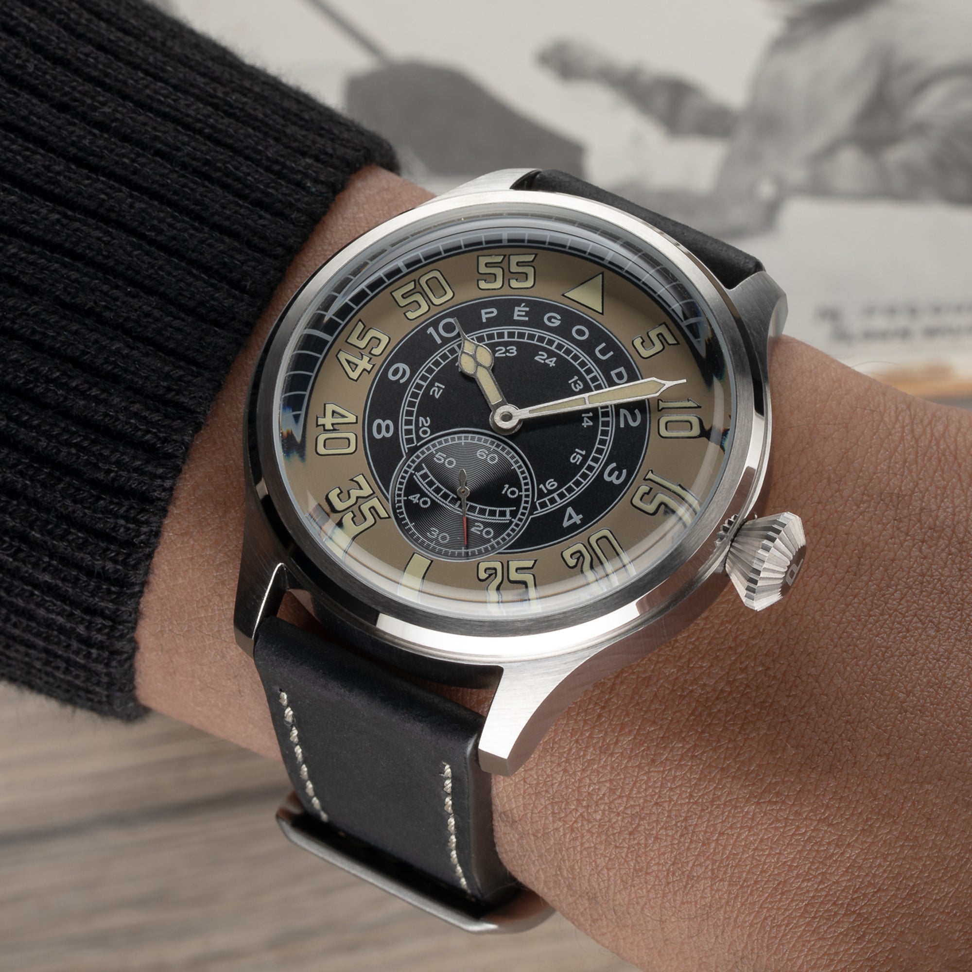 PEGOUD Pegoud Bravoure Mechanical Automatic Men's Heritage Watch PG-9010-01
