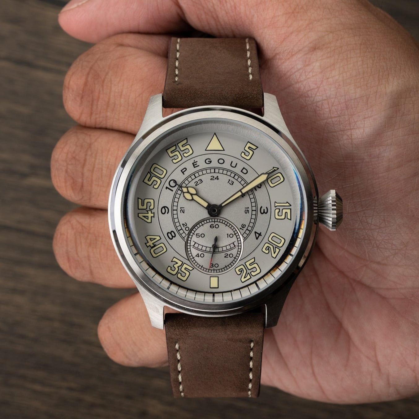 PEGOUD Pegoud Bravoure Beige Mechanical Automatic Men's Wheat Watch PG-9010-02