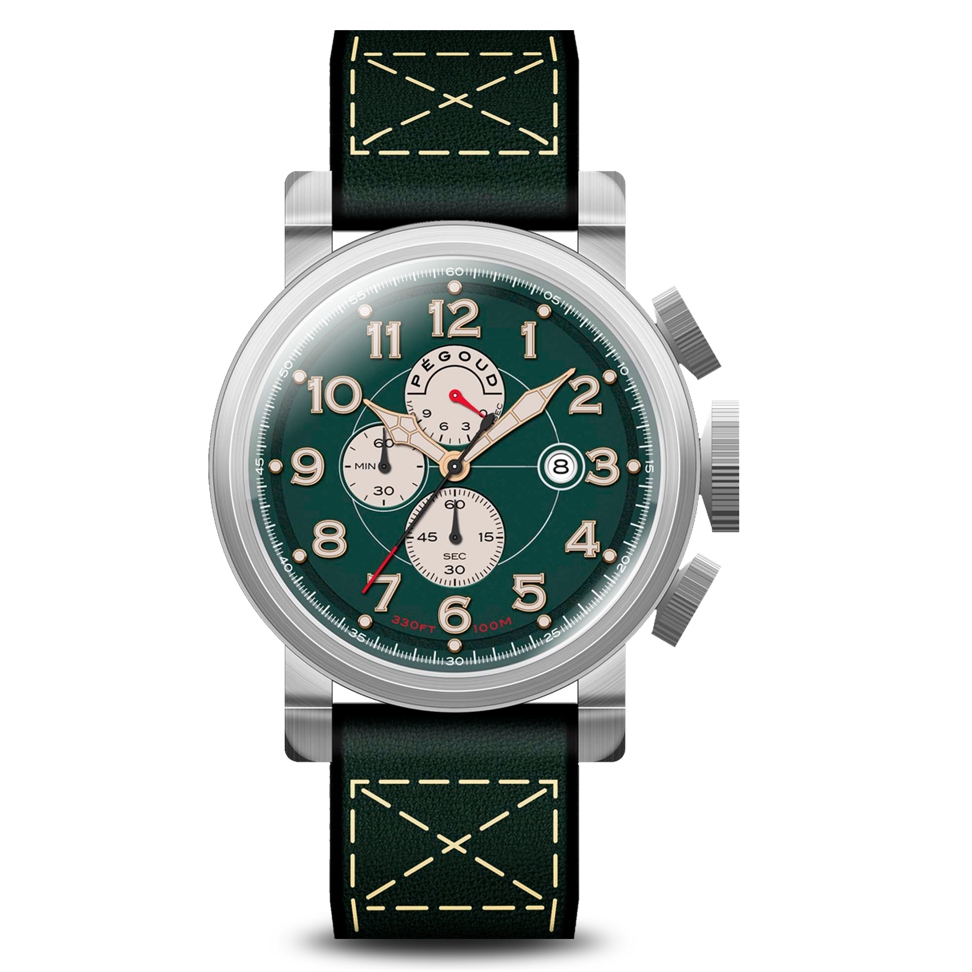 PEGOUD Pegoud Celestin Japanese Automatic Men's Green Watch PG-9014-04