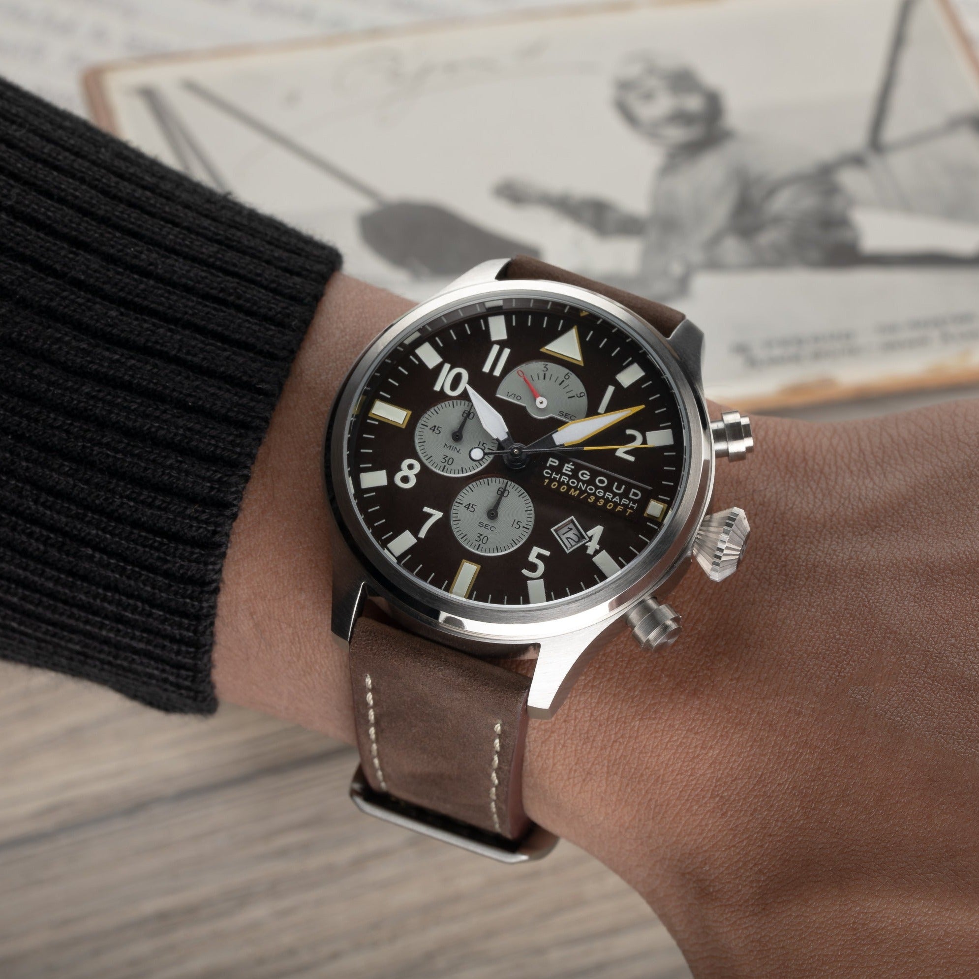 PEGOUD Pegoud Pilotage Retrograde Chronograph Men's Watch PG-9016-03