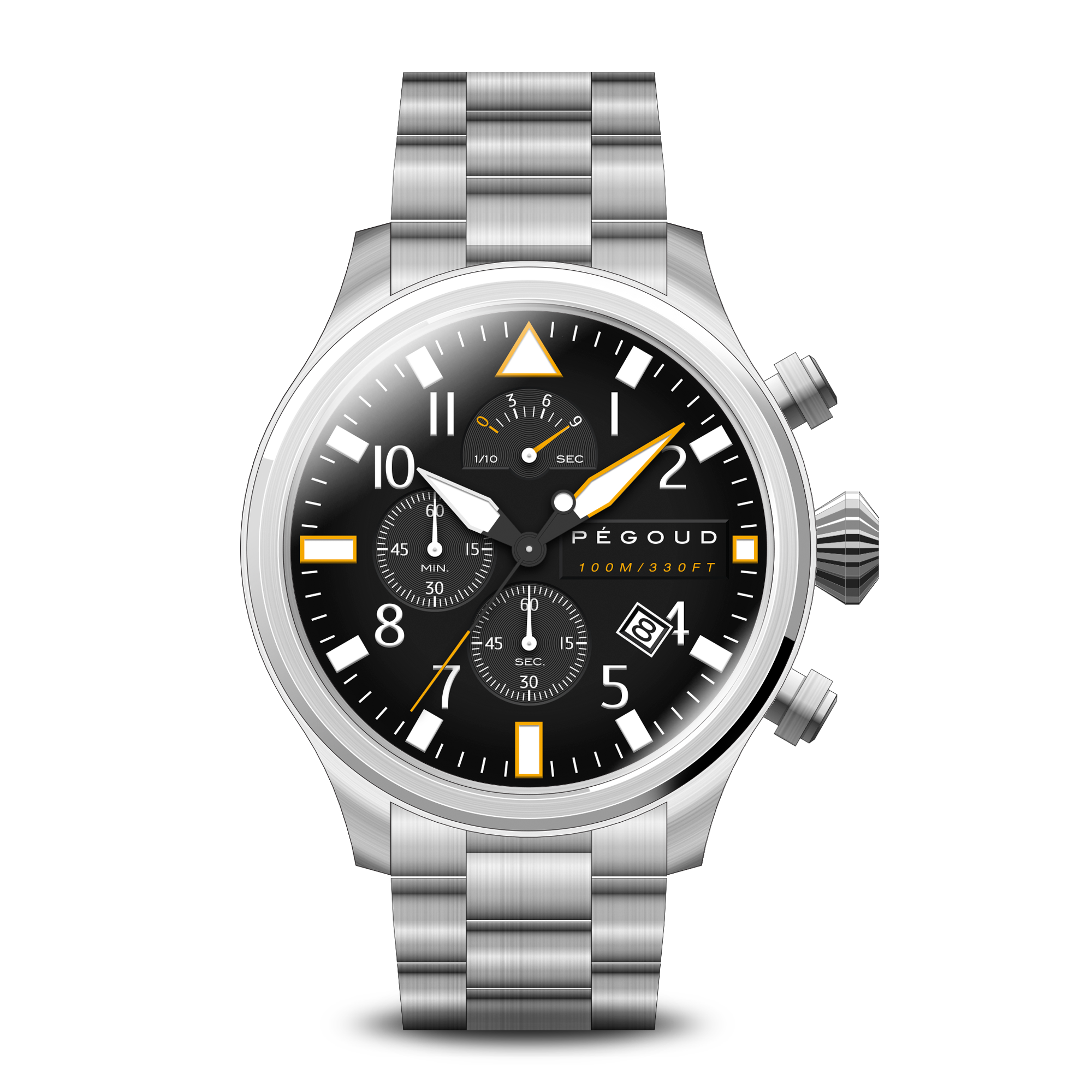 PEGOUD Pegoud Pilotage Retrograde Chronograph Men's Cockpit Black Watch PG-9016-11
