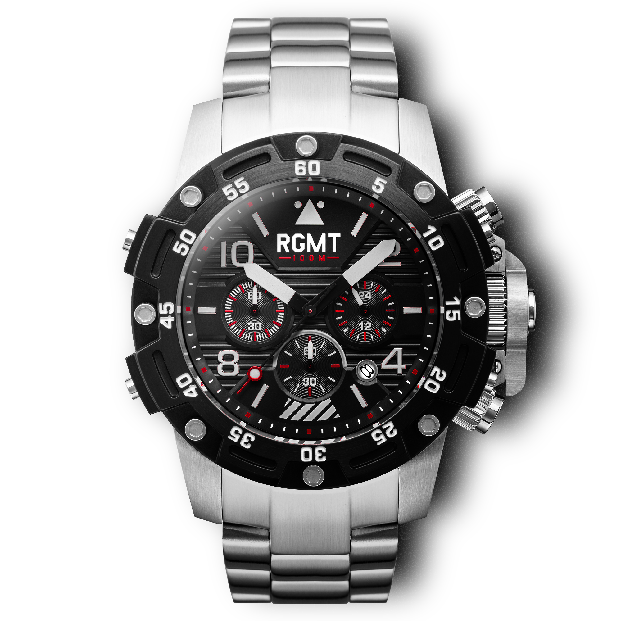 RGMT RGMT Men's Black Japanese Quartz Chronograph Hercules Watch RG-8002-33-SET-B