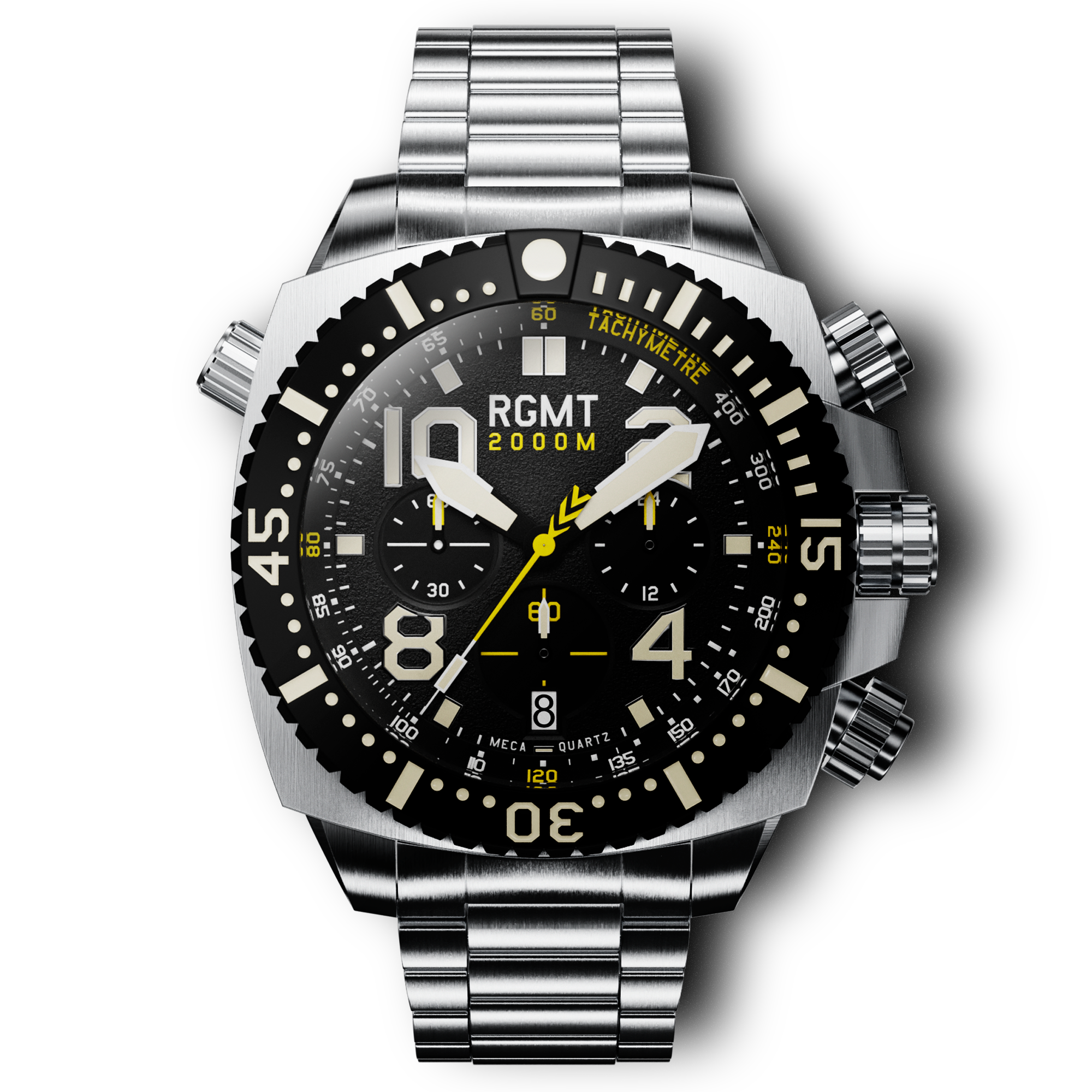 RGMT RGMT Men's Black Demolition Japanese Quartz Chronograph With Date Demolition Chrono Watch RG-8015-44-SET-G