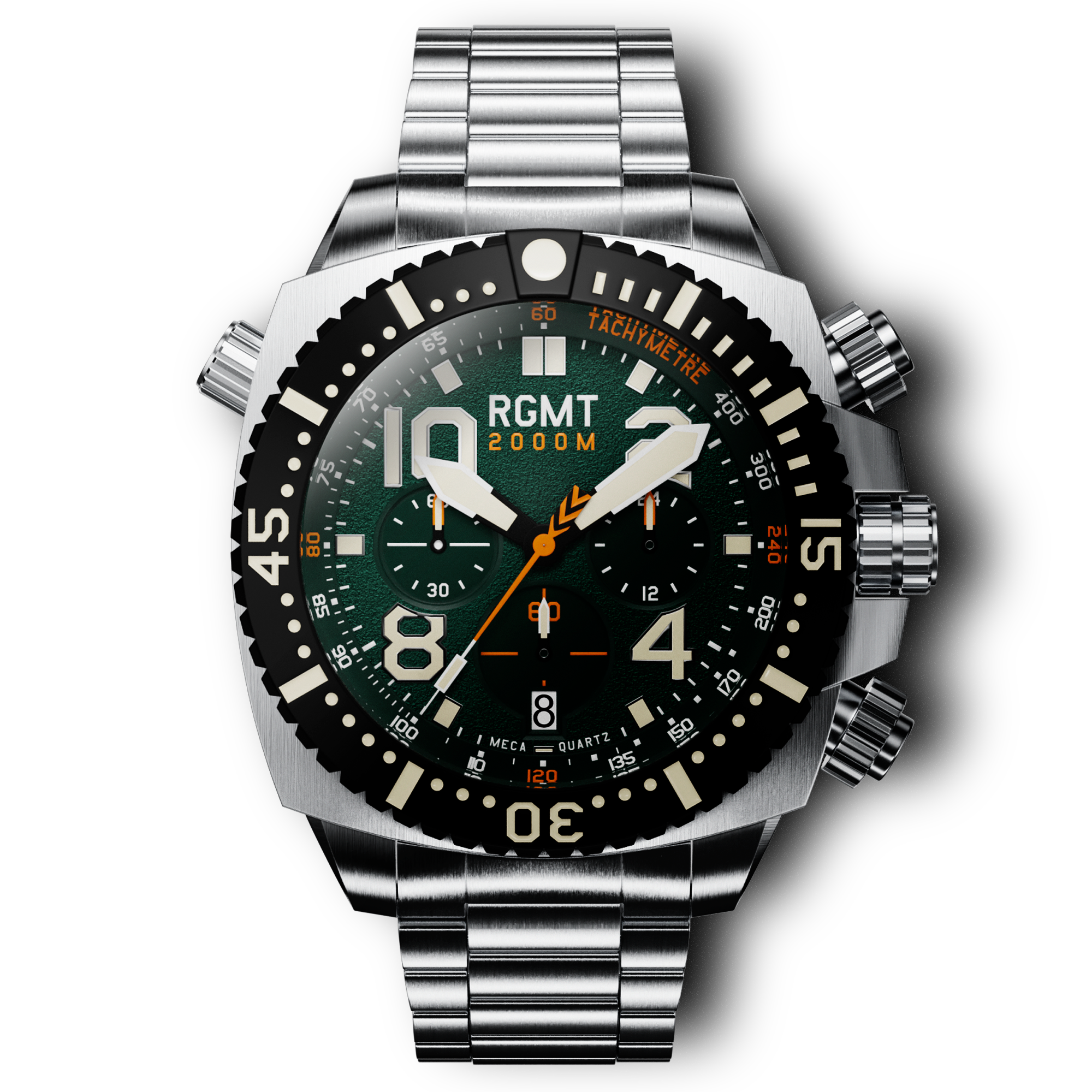 RGMT RGMT Men's Green Demolition Japanese Quartz Chronograph With Date Demolition Chrono Watch RG-8015-55-SET-G