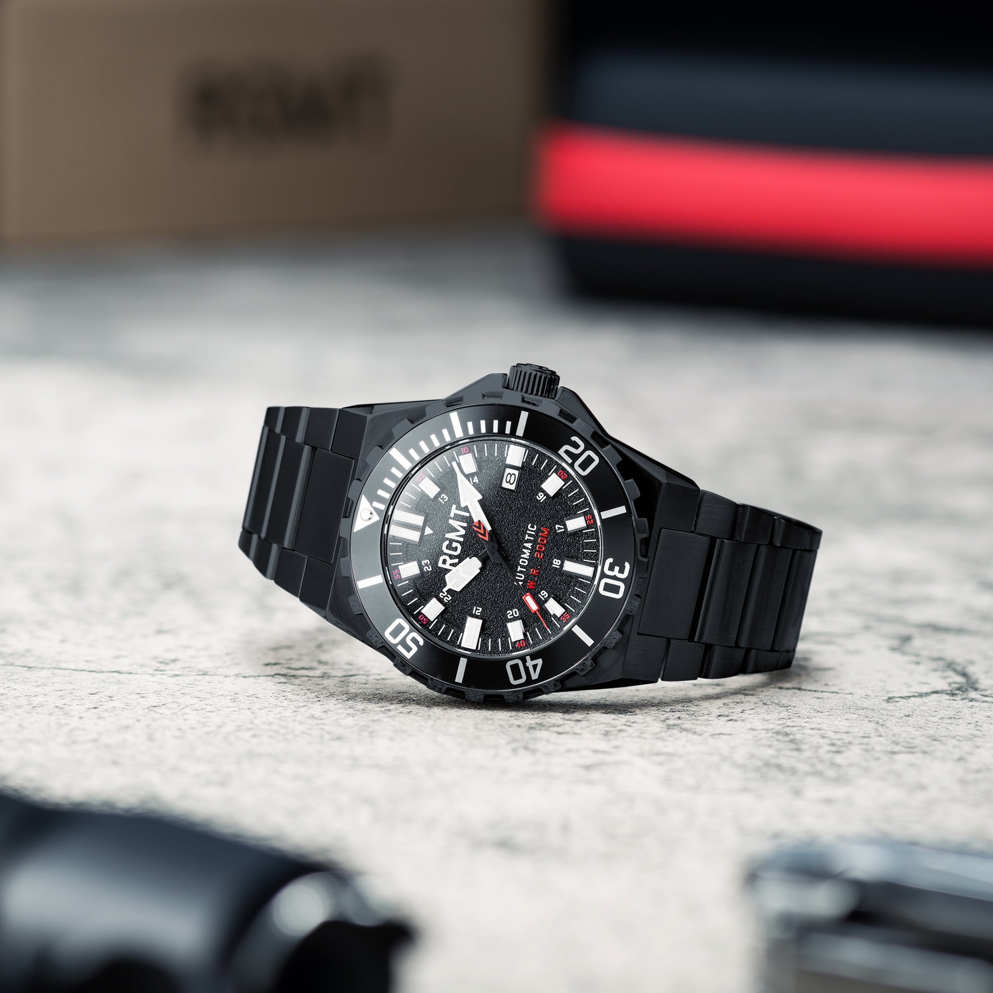 RGMT RGMT Superav Men's Japanese Automatic Black Watch RG-8022-44