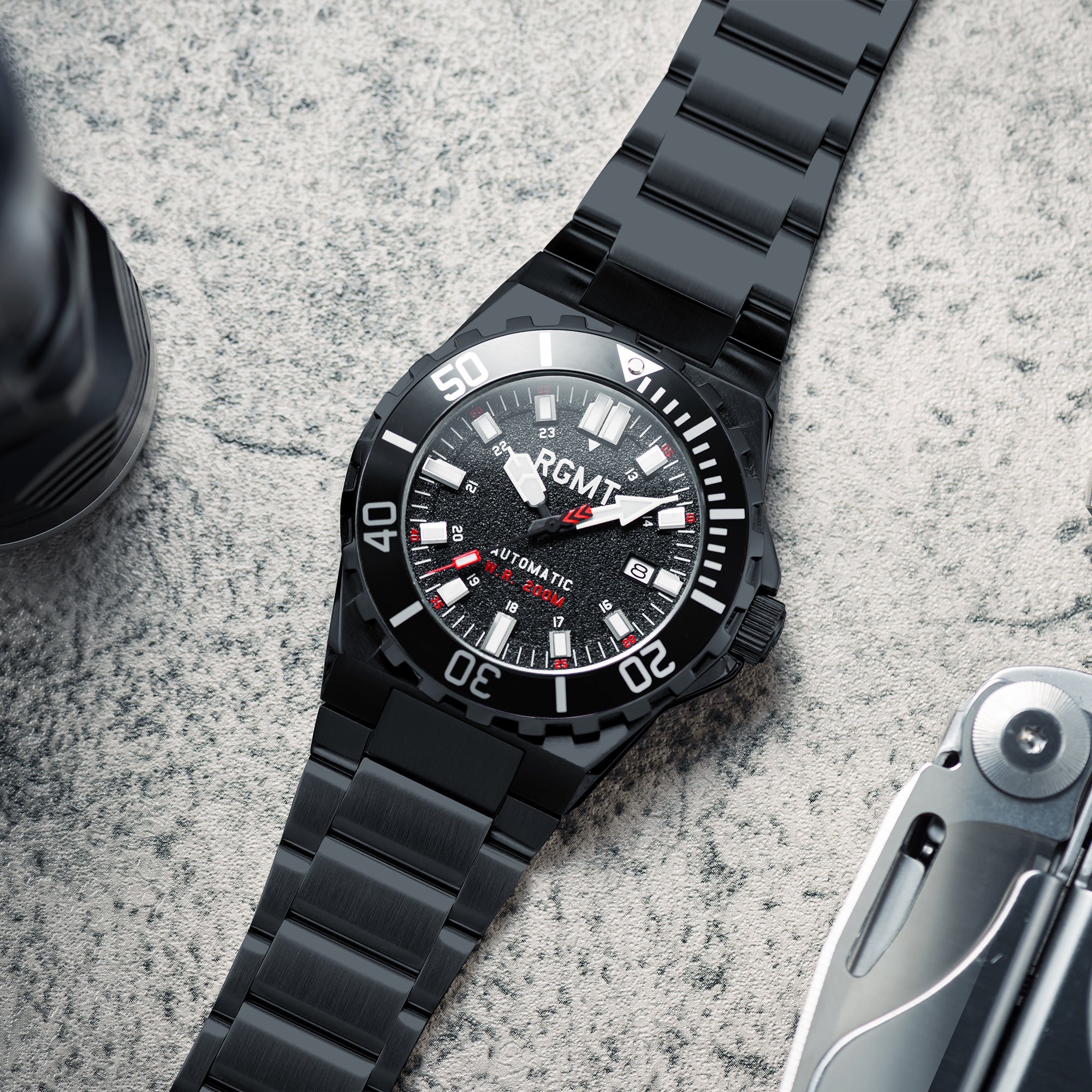 RGMT RGMT Superav Men's Japanese Automatic Black Watch RG-8022-44