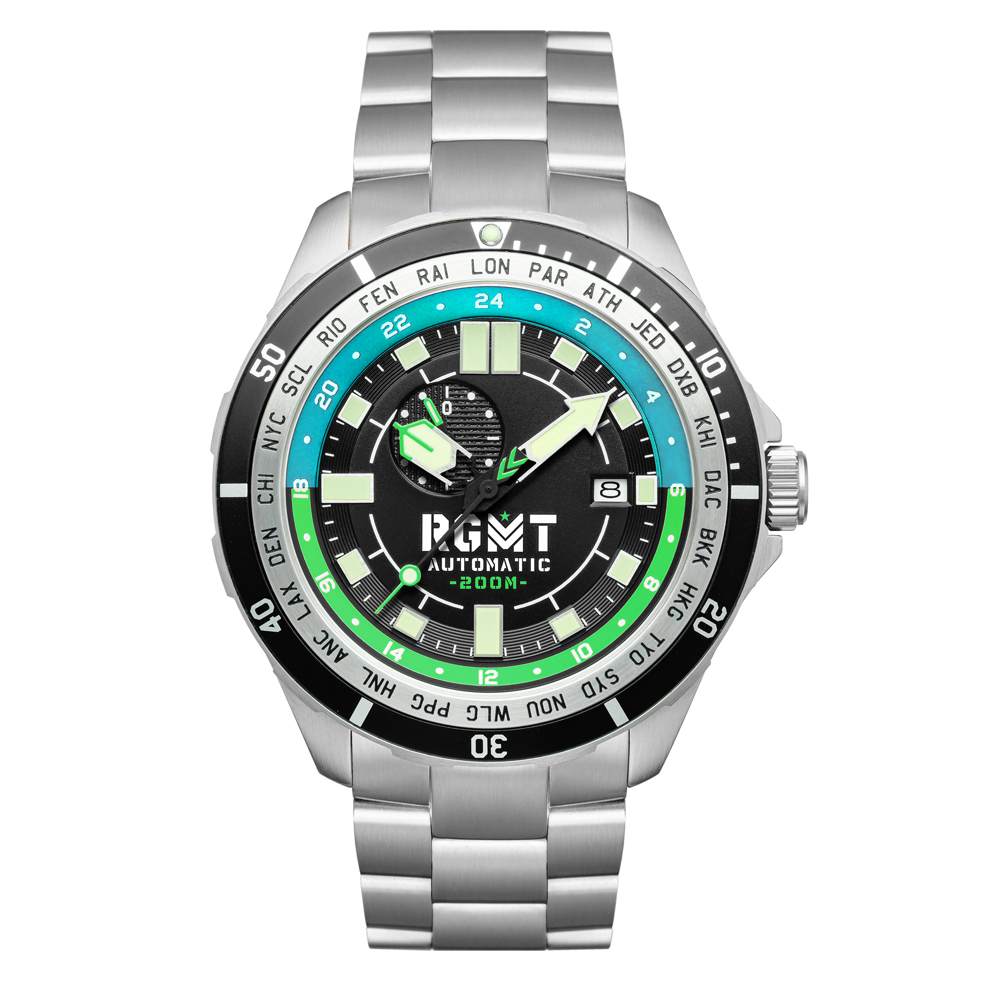 RGMT RGMT Men's Black Teal Trans-Continental Watch RG-8025-55