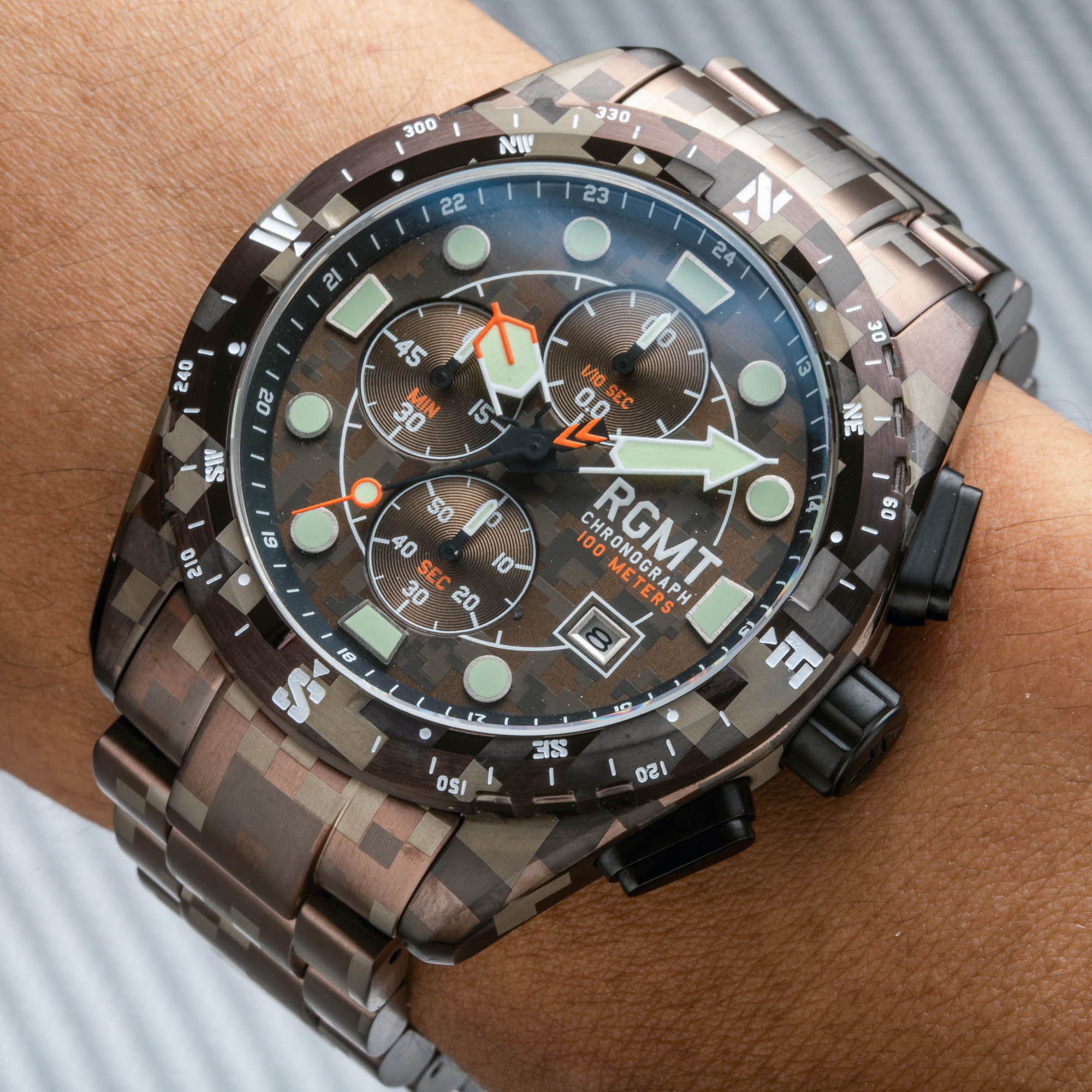 RGMT RGMT Surveyor Men's Japanese Quartz Camo Brown Watch RG-8026-55