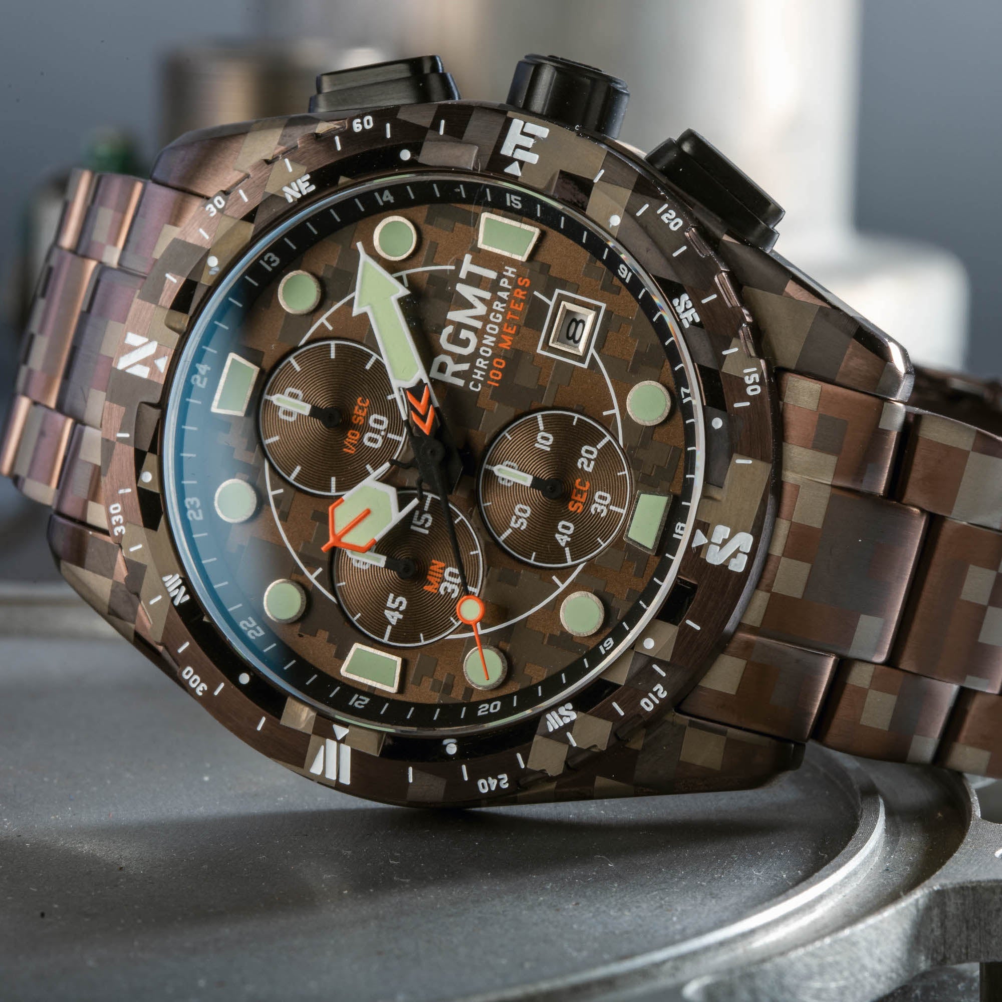 RGMT RGMT Surveyor Men's Japanese Quartz Camo Brown Watch RG-8026-55
