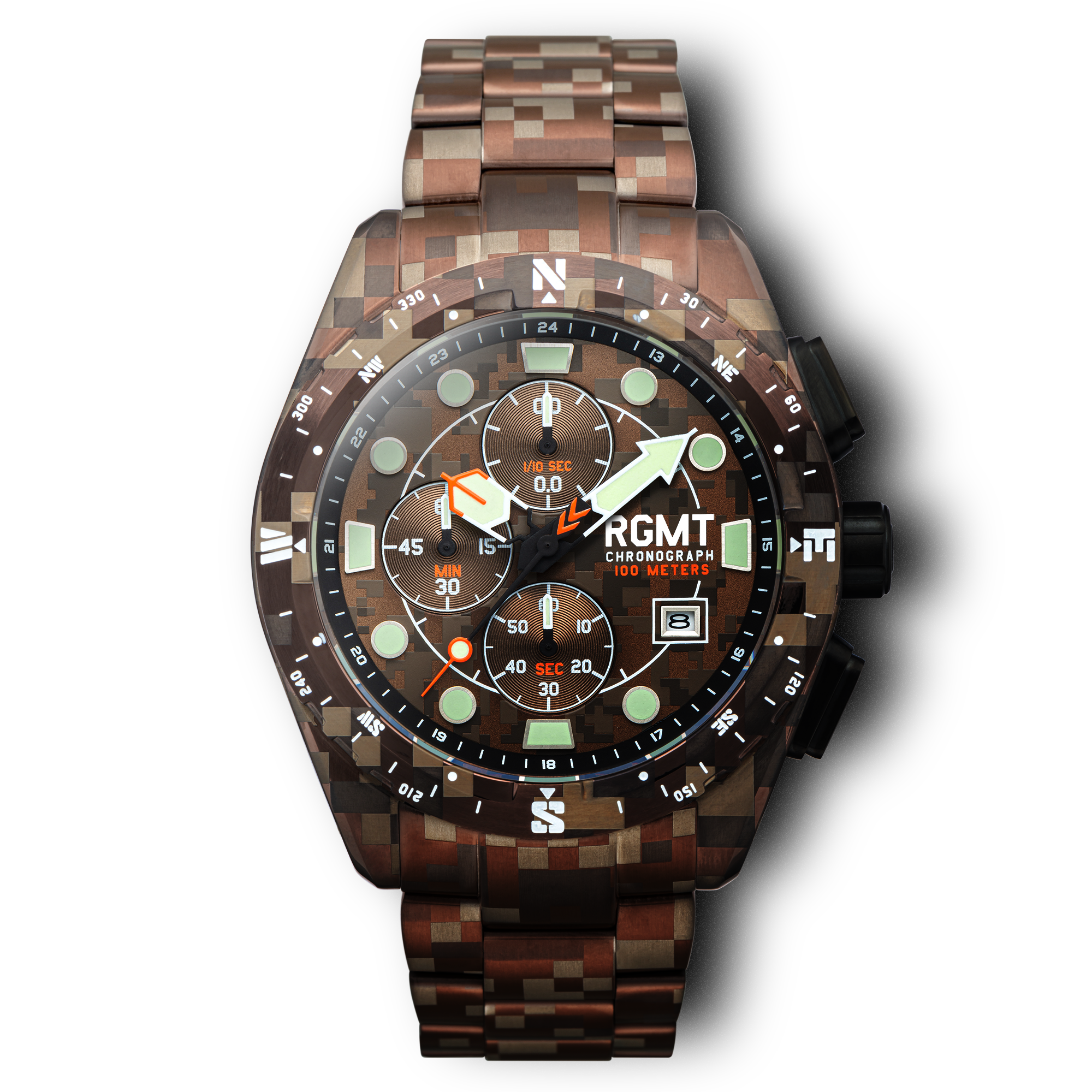 RGMT RGMT Surveyor Men's Japanese Quartz Camo Brown Watch RG-8026-55