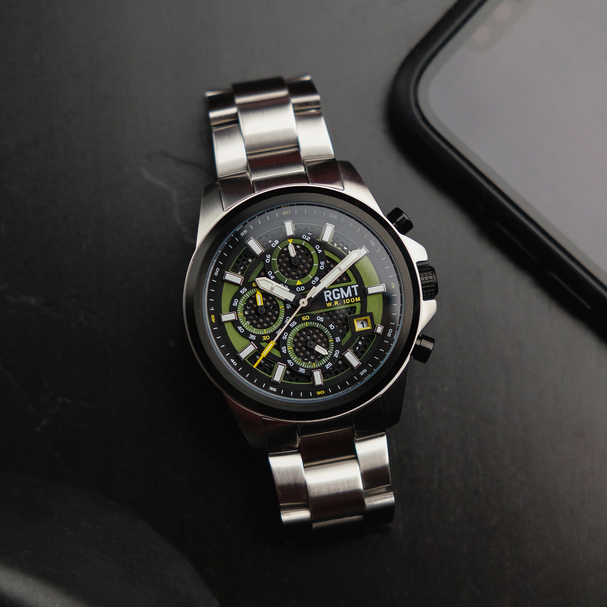 RGMT RGMT Artillery Chrono Men's Japanese Quartz Green Watch RG-8030-11