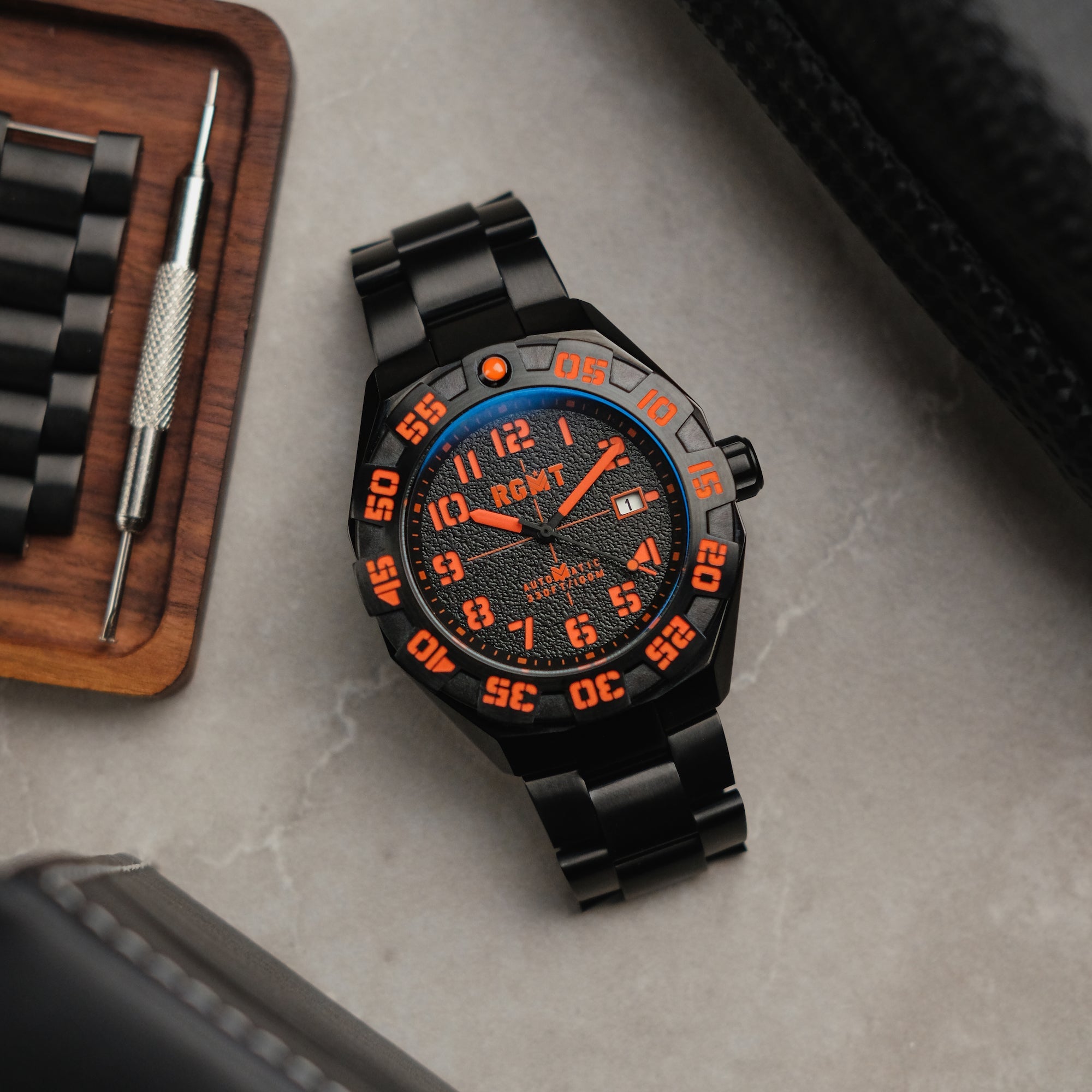RGMT RGMT Field Master Men's Japanese Automatic Black Watch RG-8032-55