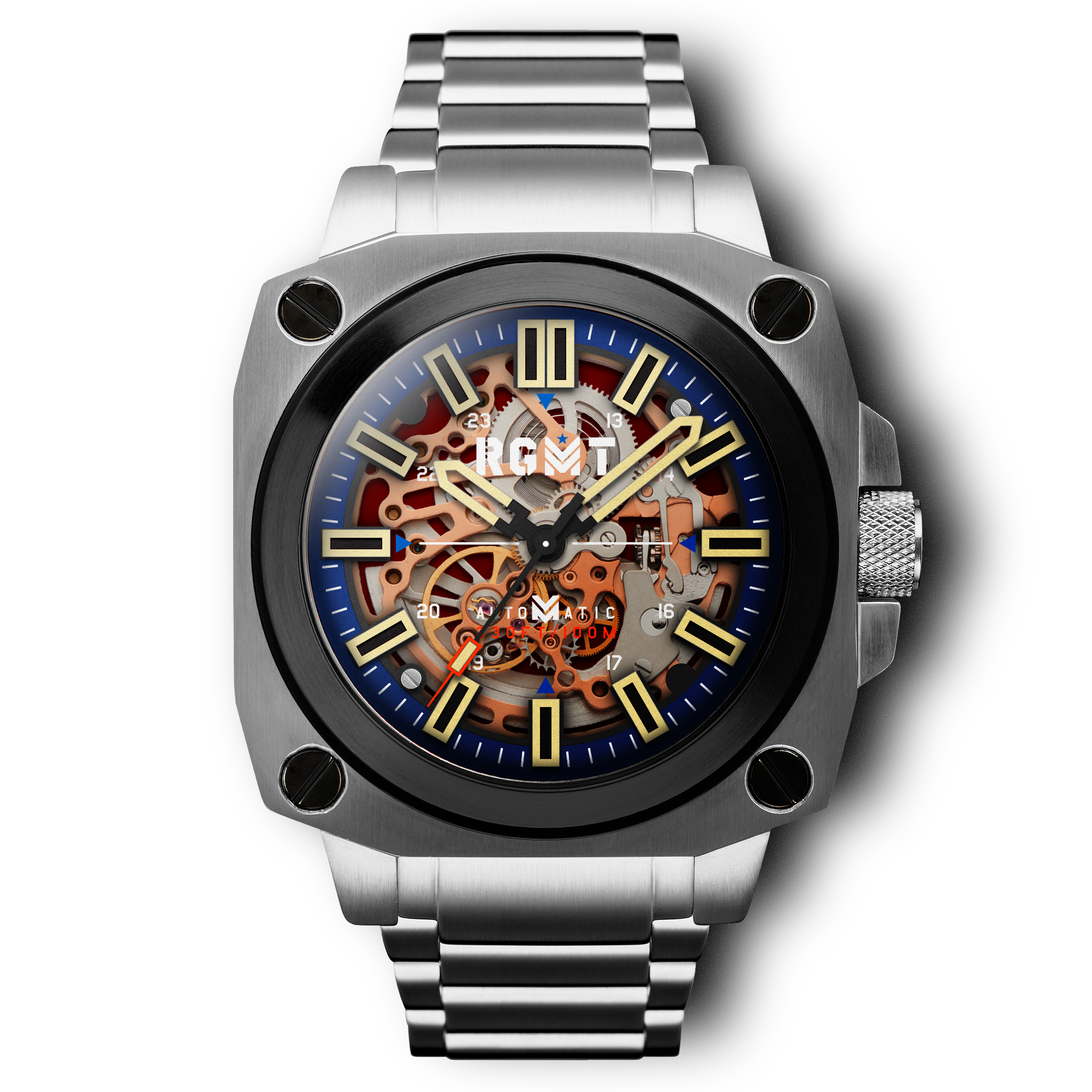 RGMT RGMT Altimeter Skeleton Men's Automatic Skeleton Blue Watch RG-8033-44