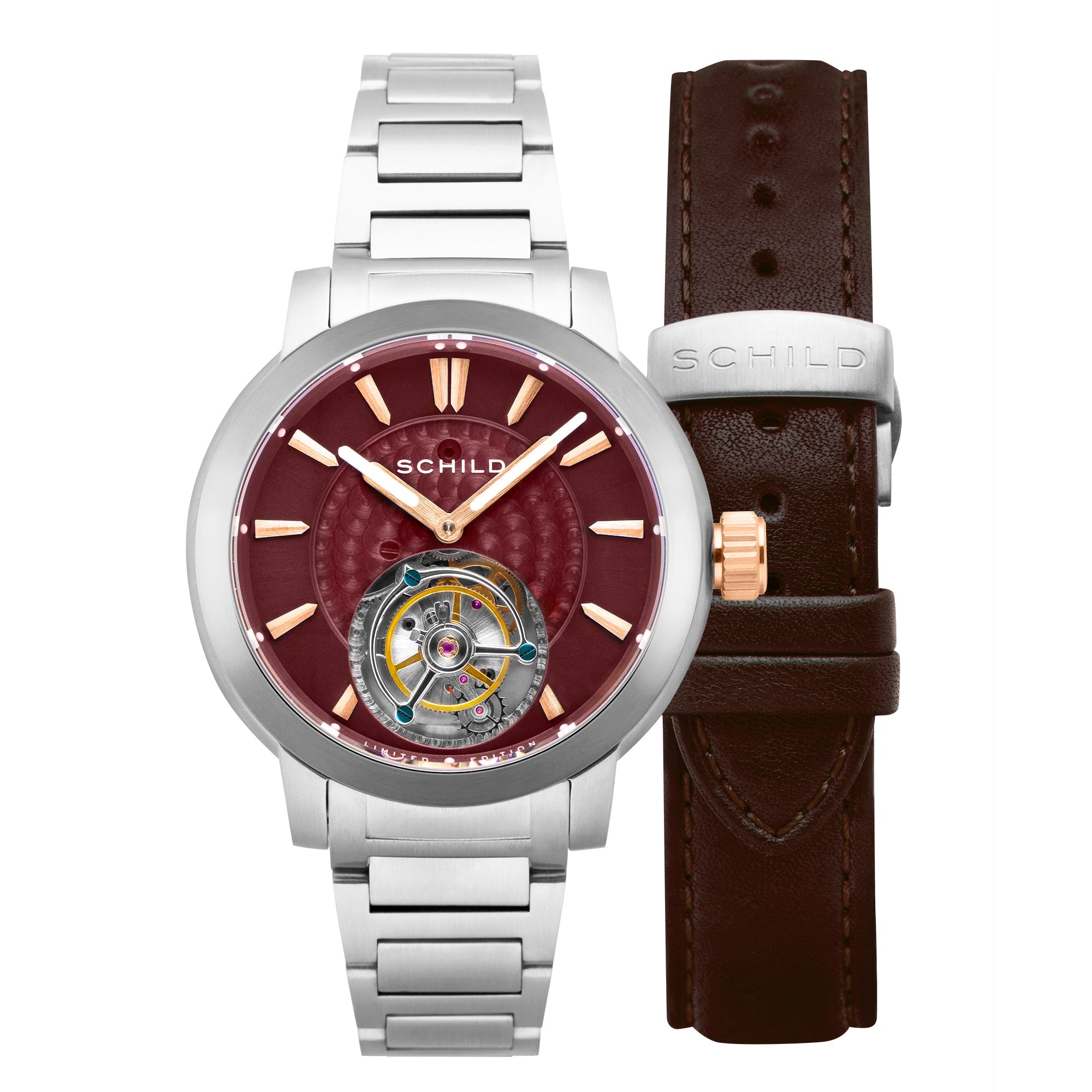SCHILD Schild Burgundy Freidrich Tourbillon Men's Limited Edition Men's Watch SC-1010-44