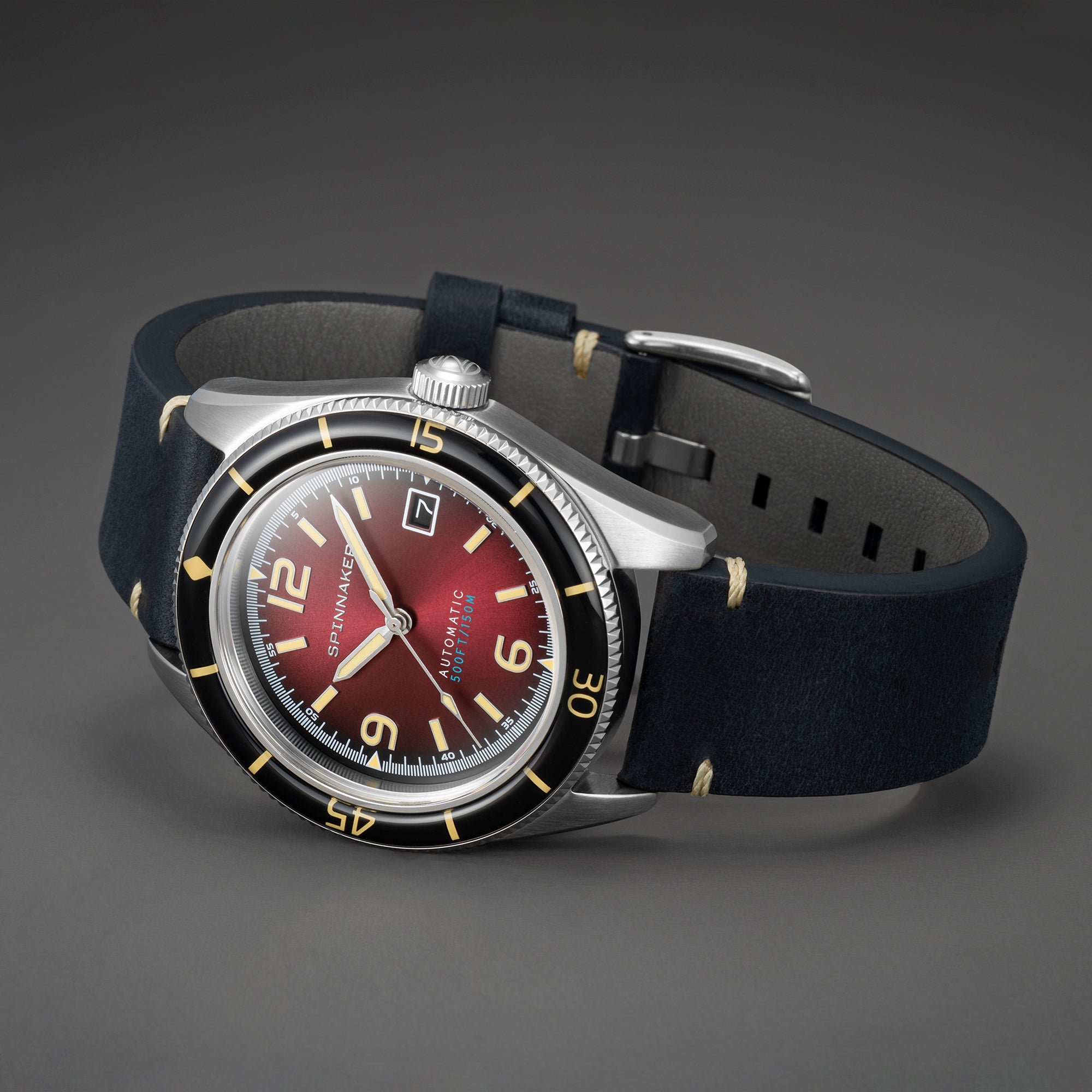 SPINNAKER Spinnaker Fleuss Men's Japanese Automatic Oxblood Red Watch SP-5055-07