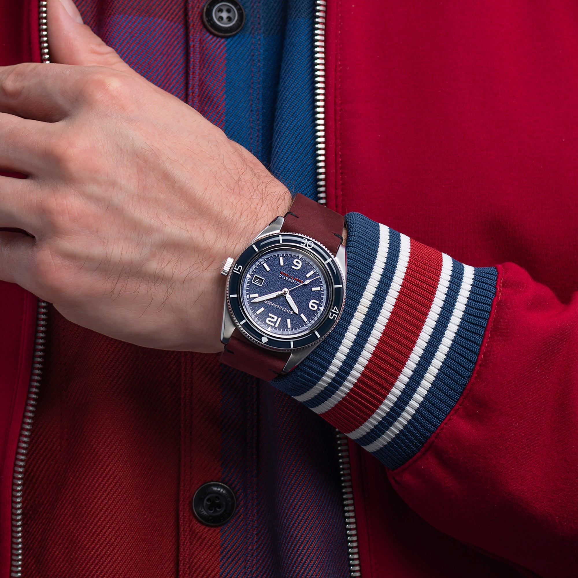 SPINNAKER Spinnaker Fleuss Men's Japanese Automatic Prussian Blue Watch SP-5055-08