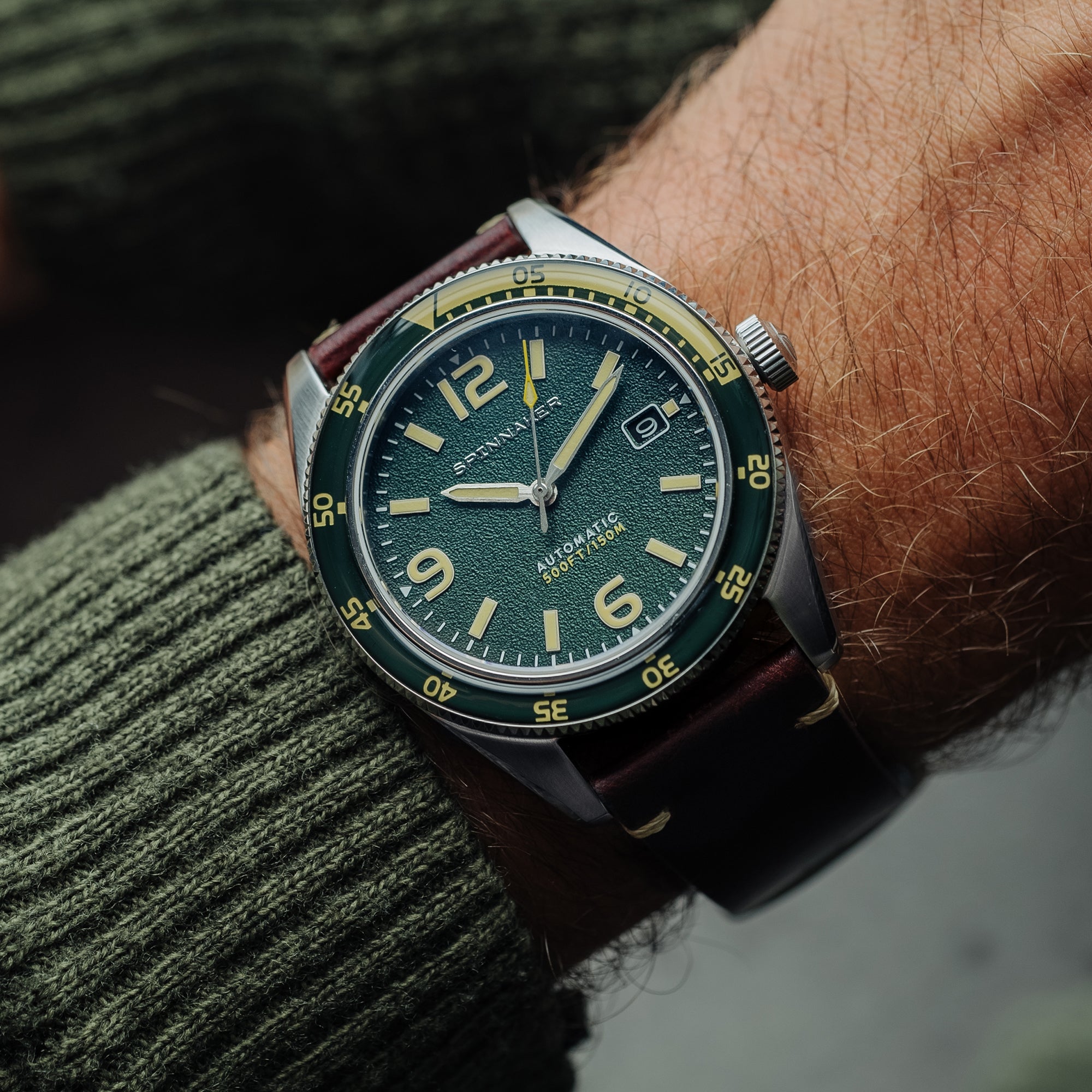 SPINNAKER Spinnaker Fleuss Men's Japanese Automatic Lagoon Green Watch SP-5055-0C