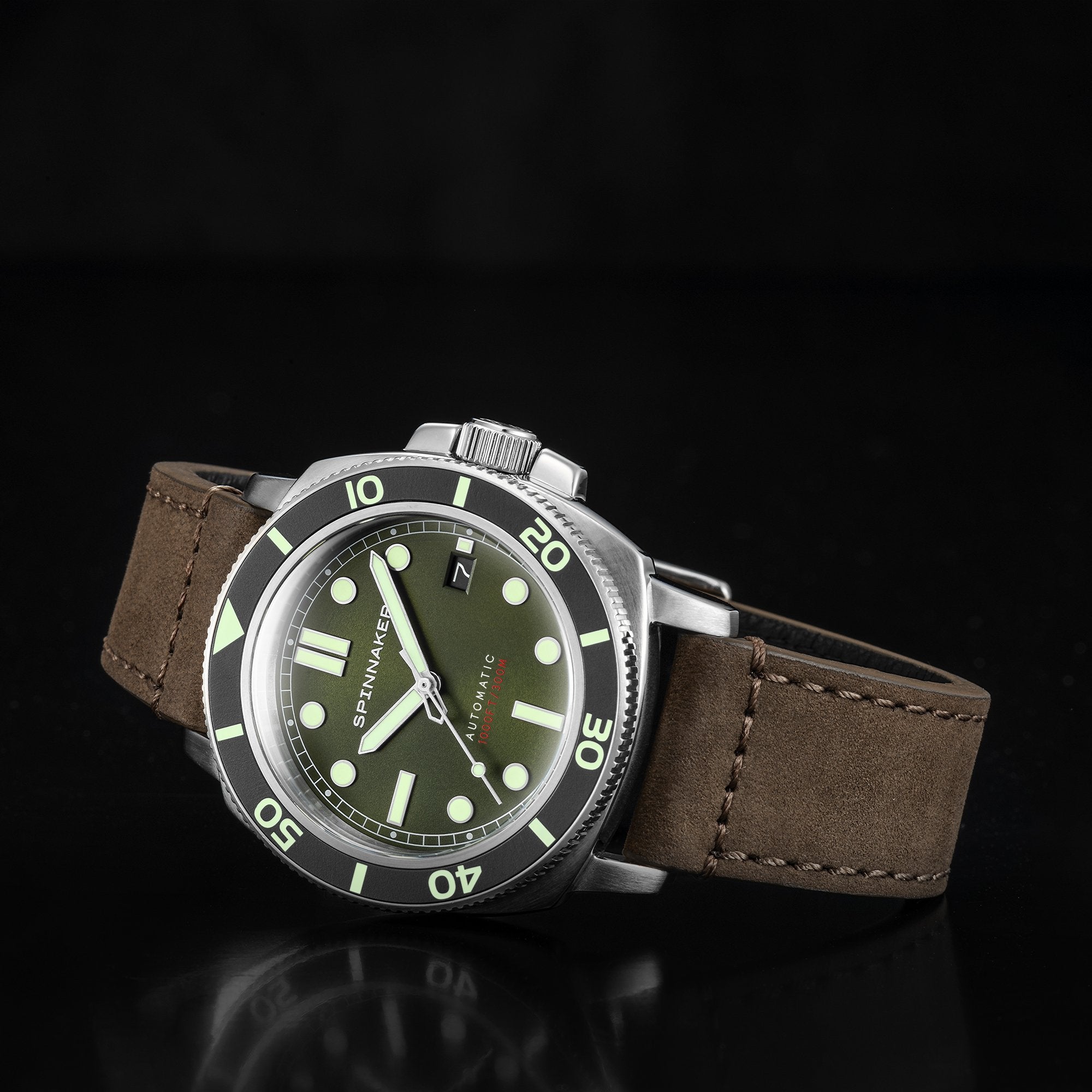 SPINNAKER Spinnaker Hull Diver Men's Automatic Alligator Green Watch SP-5088-03