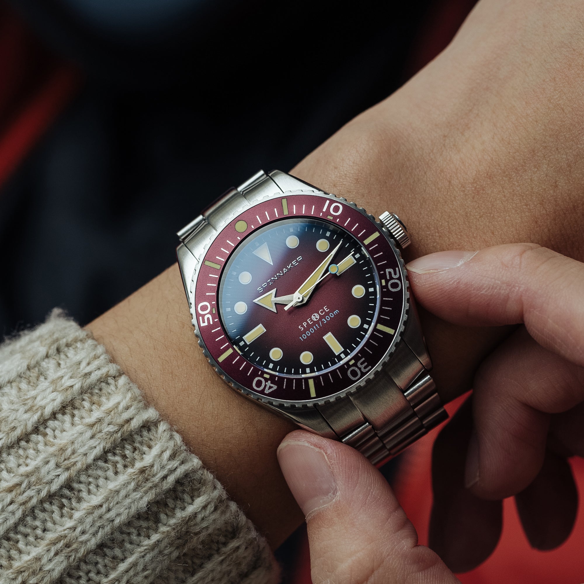 SPINNAKER Spinnaker Spence Men's Japanese Automatic Crimson Red Watch SP-5097-55