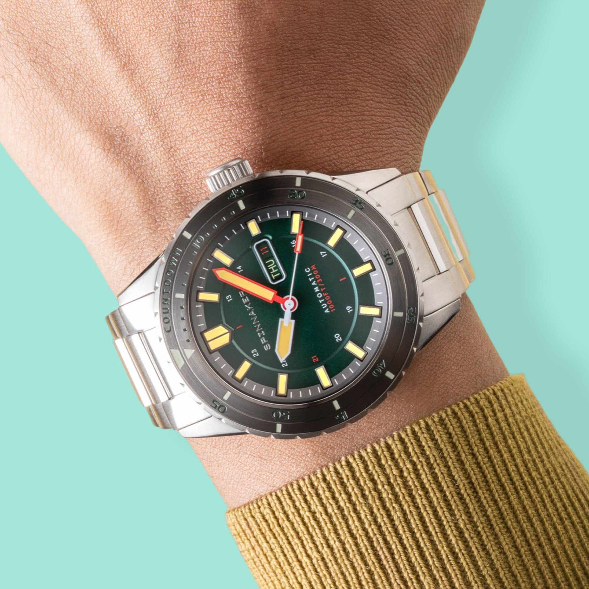 SPINNAKER Spinnaker Hass Men's Japanese Automatic Kelp Green Watch SP-5099-55