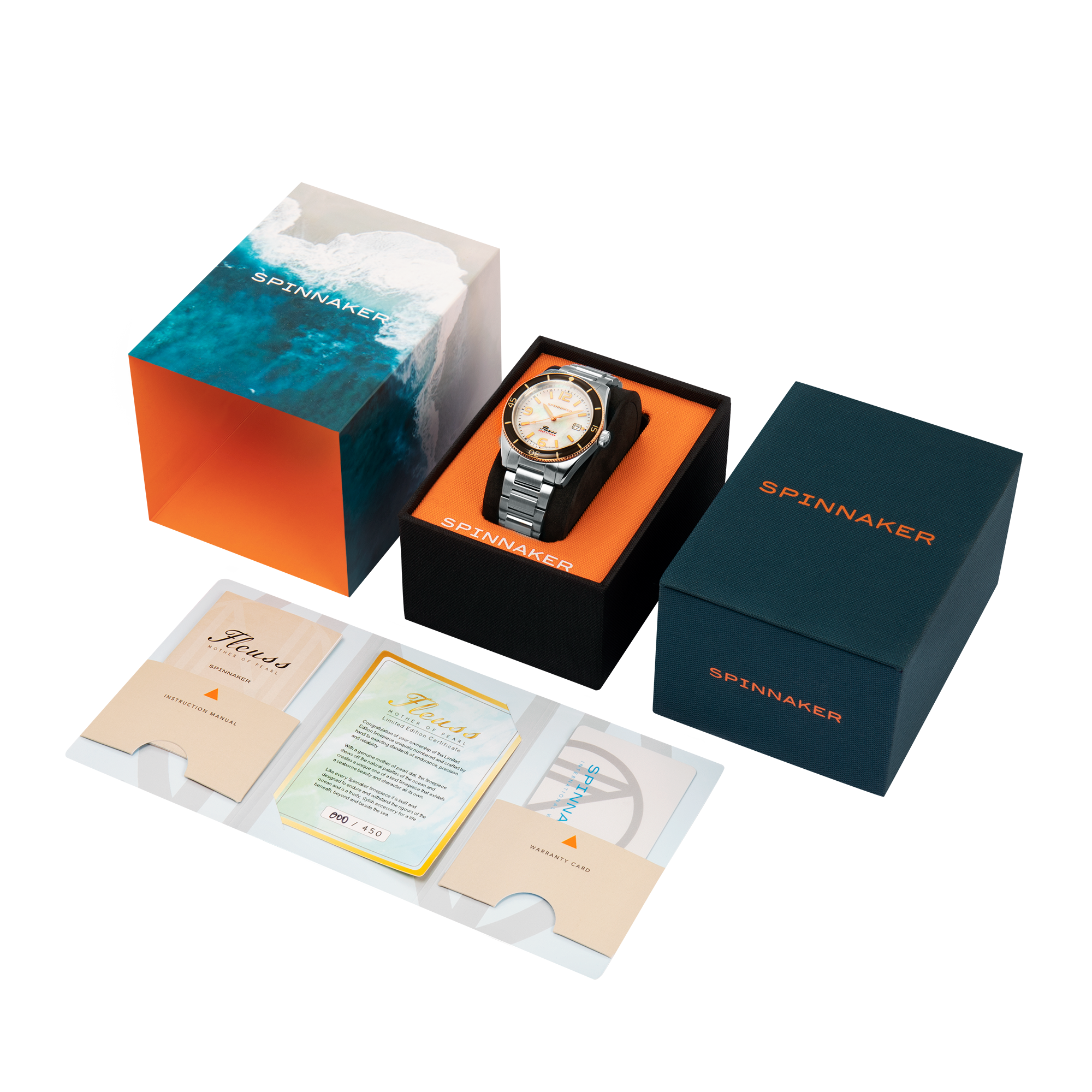 Spinnaker Spinnaker Fleuss Automatic White Pearl Diver Limited Edition Men's Watch SP-5108-33