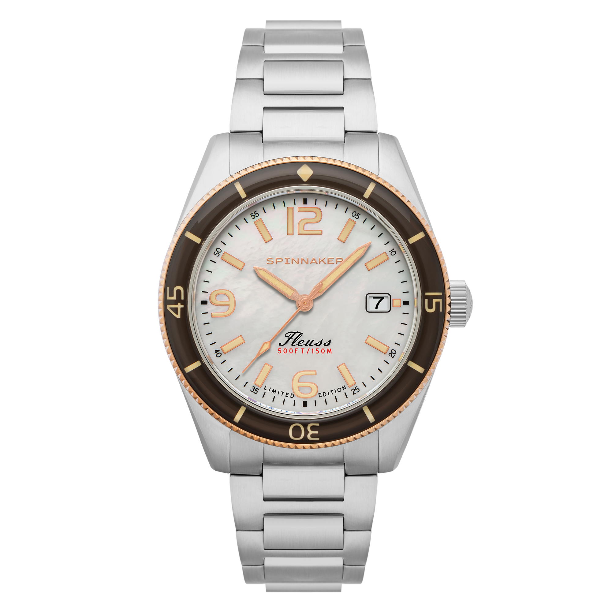 Spinnaker Spinnaker Fleuss Automatic White Pearl Diver Limited Edition Men's Watch SP-5108-33