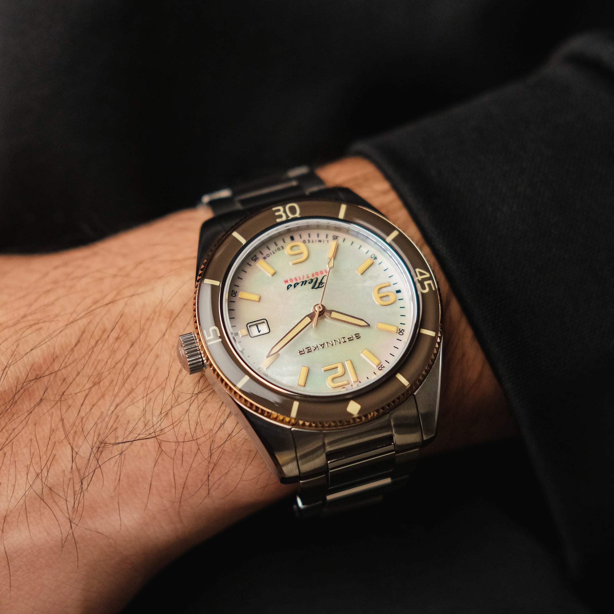 Spinnaker Spinnaker Fleuss Automatic White Pearl Diver Limited Edition Men's Watch SP-5108-33