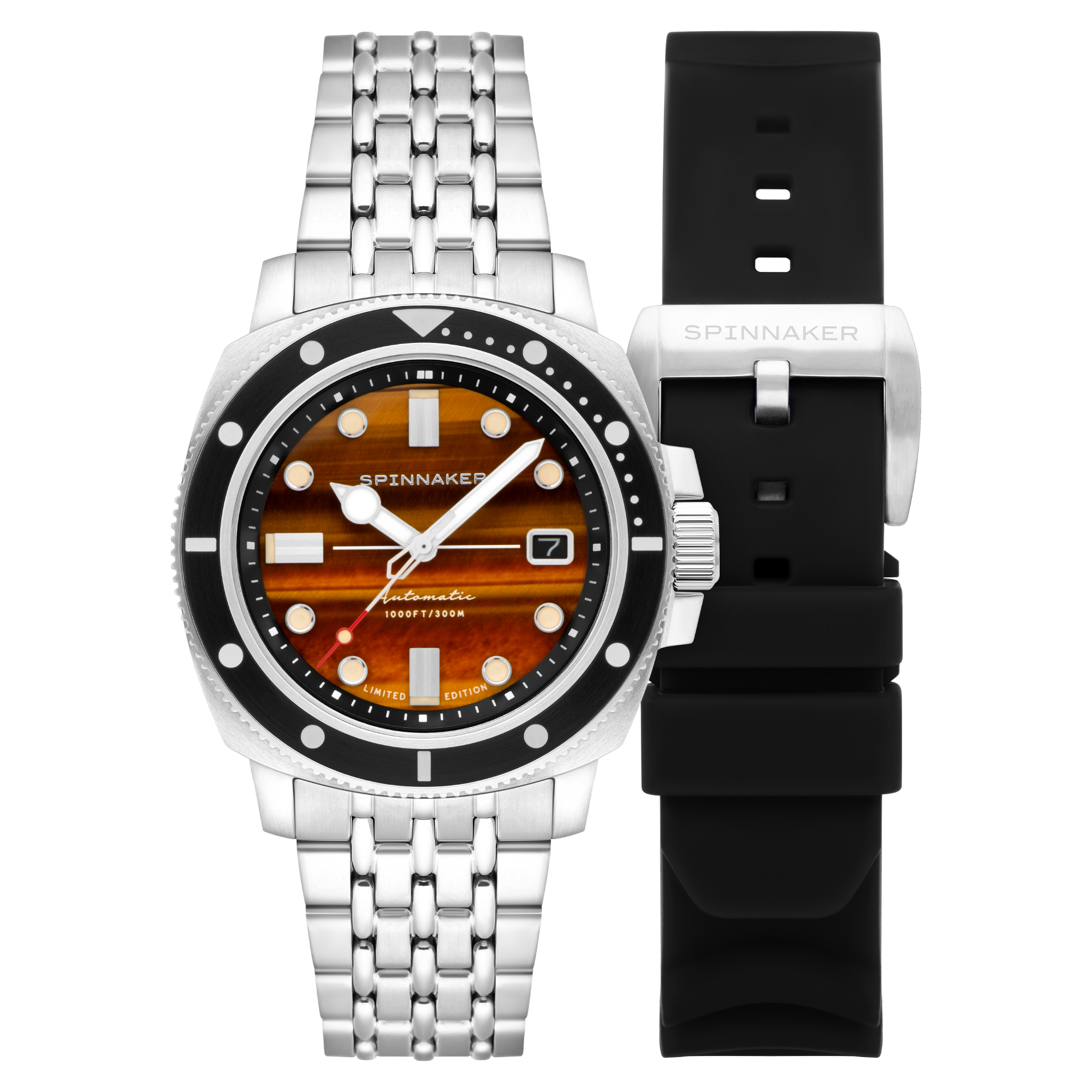 SPINNAKER Spinnaker Tiger Eye Hull Commander Automatic Lapidary Limited Edition Men's Watch SP-5114-33
