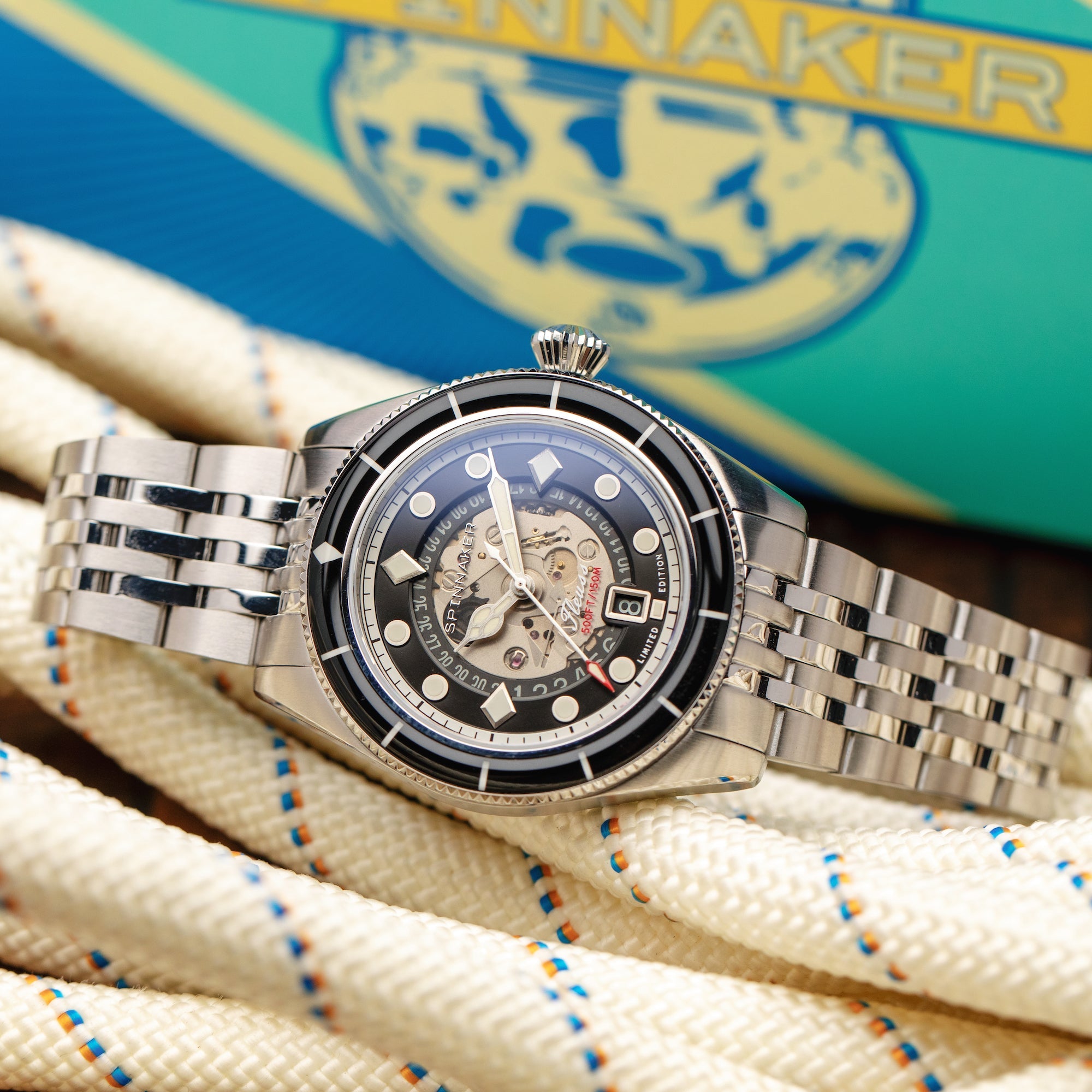 SPINNAKER Spinnaker Fleuss Storm Black Men's Automatic Marlborough Limited Edition SP-5116-11