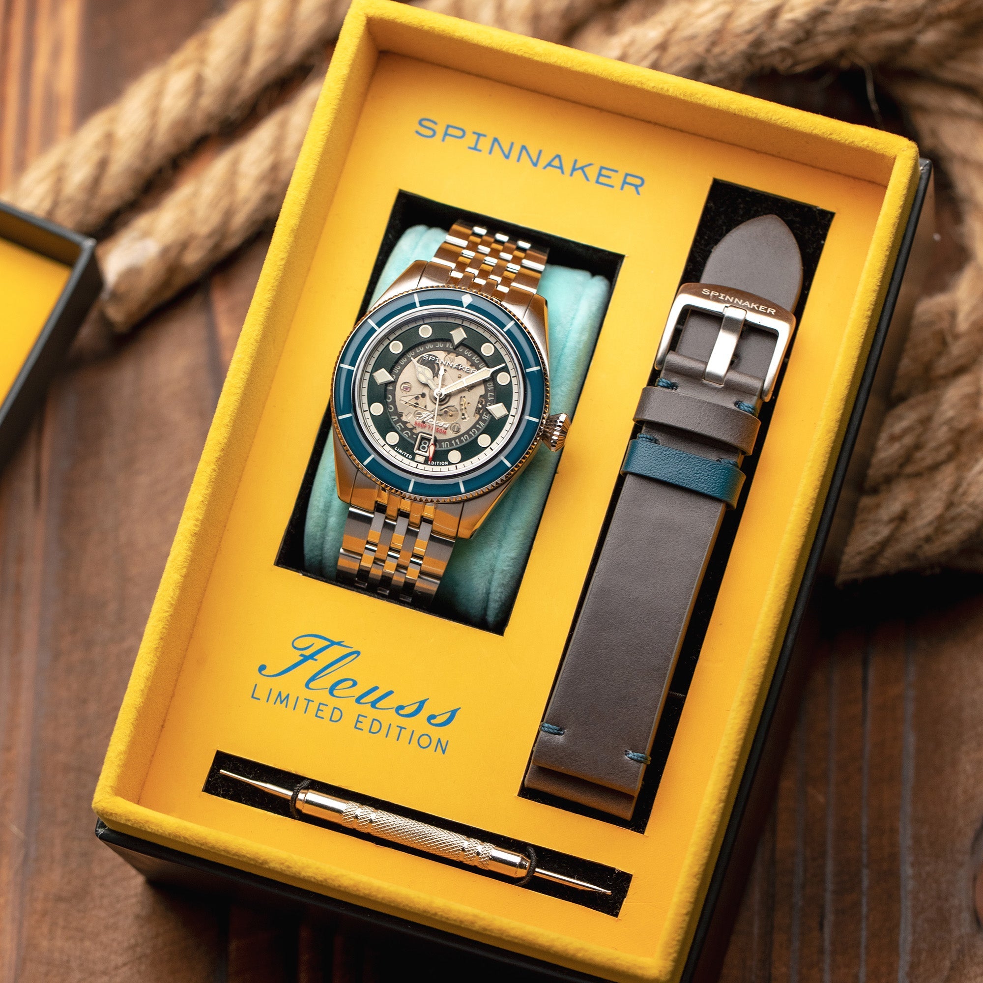 SPINNAKER Spinnaker Fleuss Teal Men's Automatic Marlborough Limited Edition Watch SP-5116-22