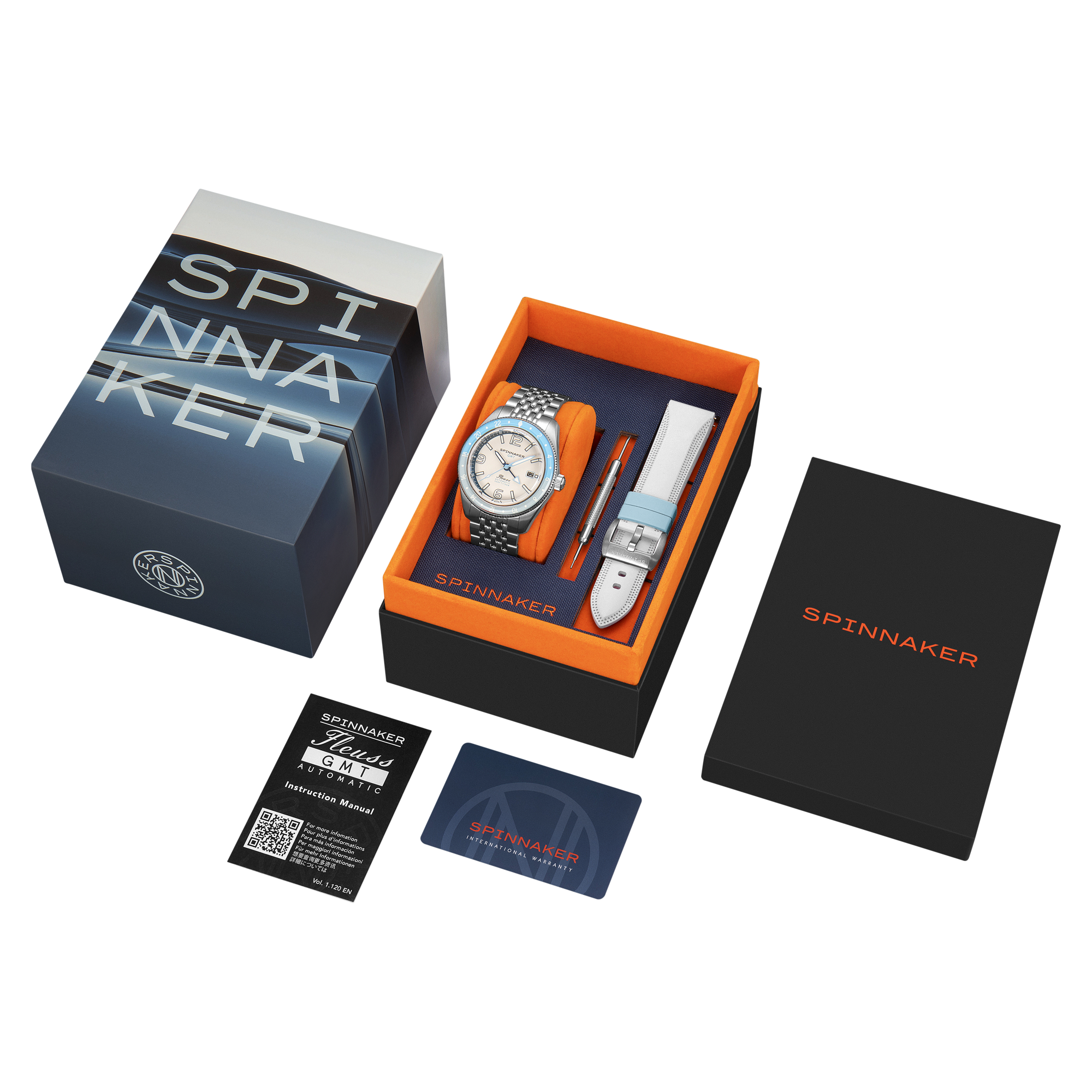 SPINNAKER Spinnaker Fleuss Gmt Automatic Moon White Men's Watch SP-5120-22