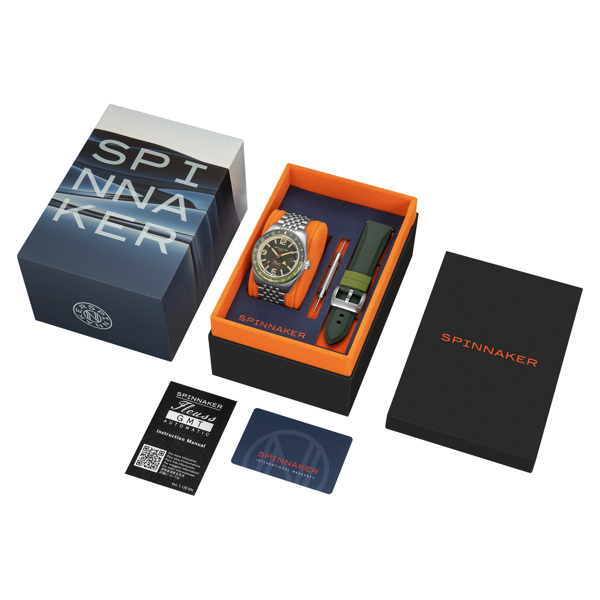 SPINNAKER Spinnaker Fleuss Gmt Automatic Forest Green Men's Watch SP-5120-44