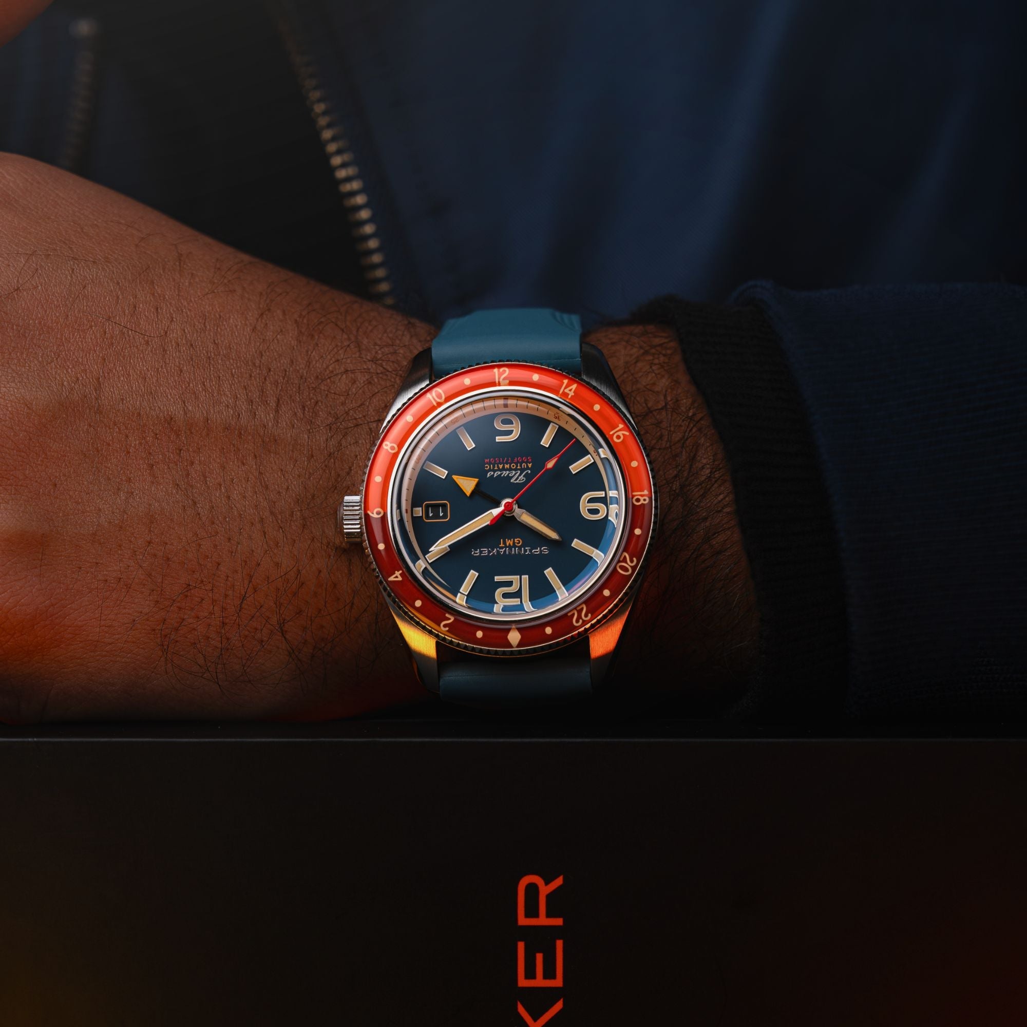 SPINNAKER Spinnaker Fleuss Gmt Automatic Dark Cerulean Blue Men's Watch SP-5120-55
