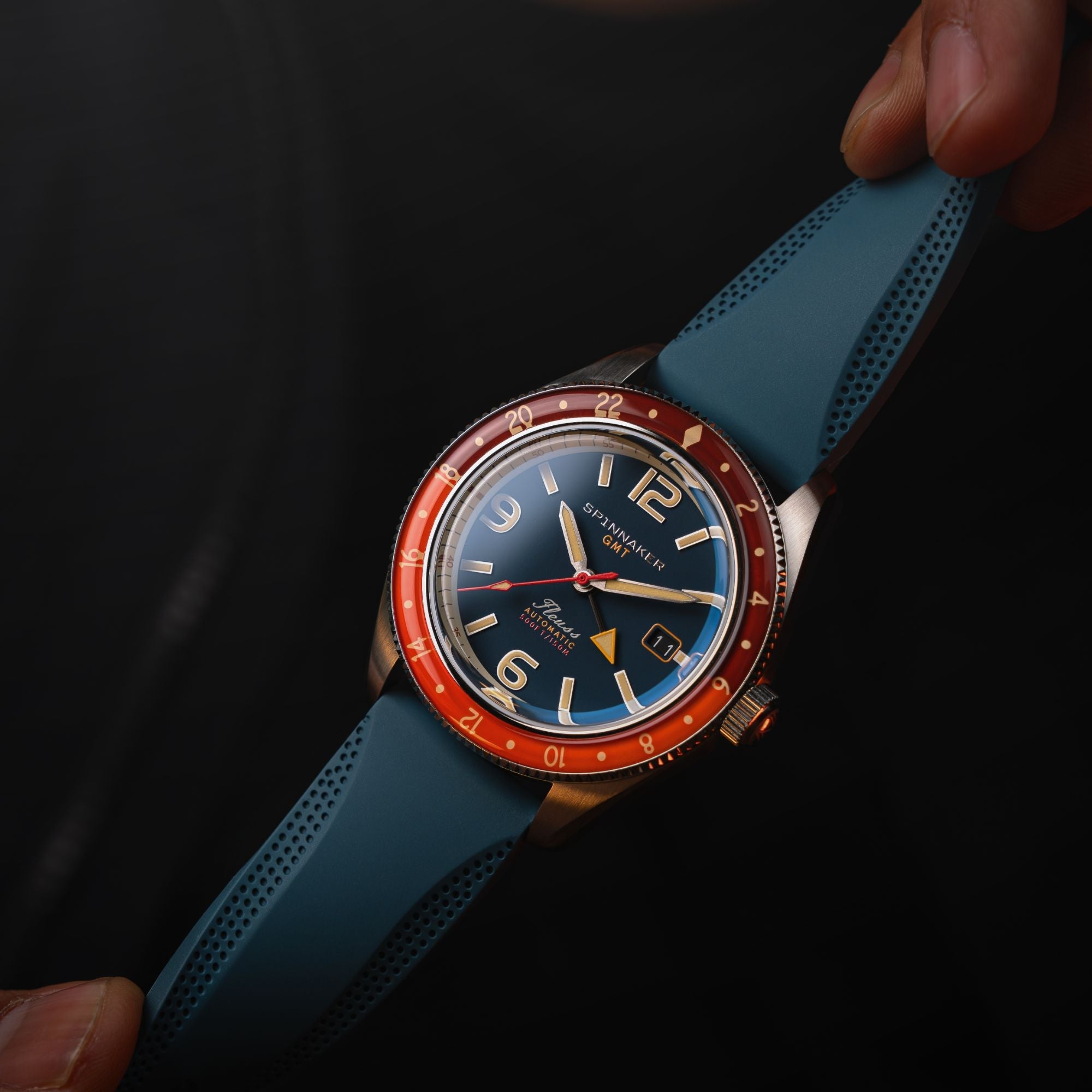 SPINNAKER Spinnaker Fleuss Gmt Automatic Dark Cerulean Blue Men's Watch SP-5120-55
