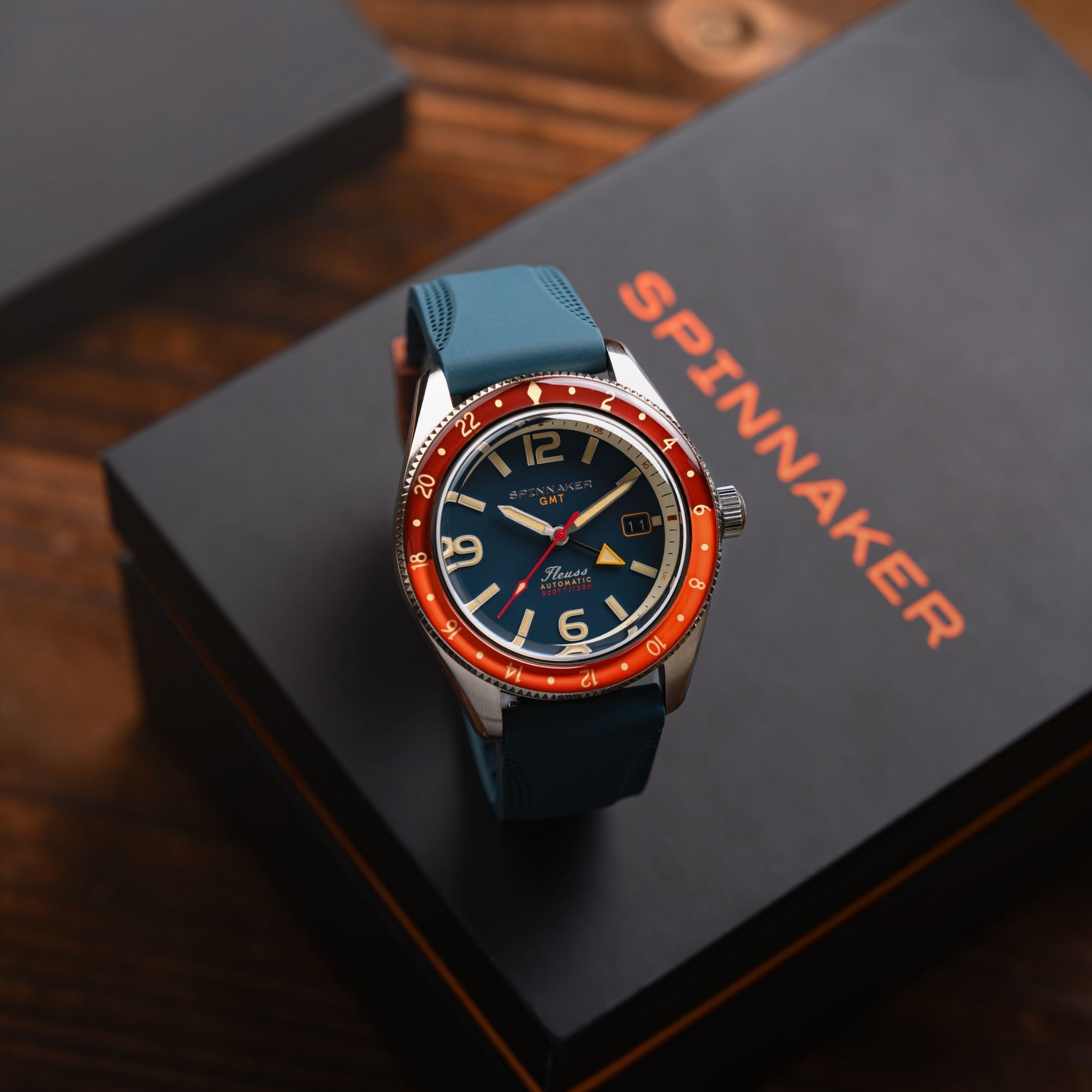 SPINNAKER Spinnaker Fleuss Gmt Automatic Dark Cerulean Blue Men's Watch SP-5120-55