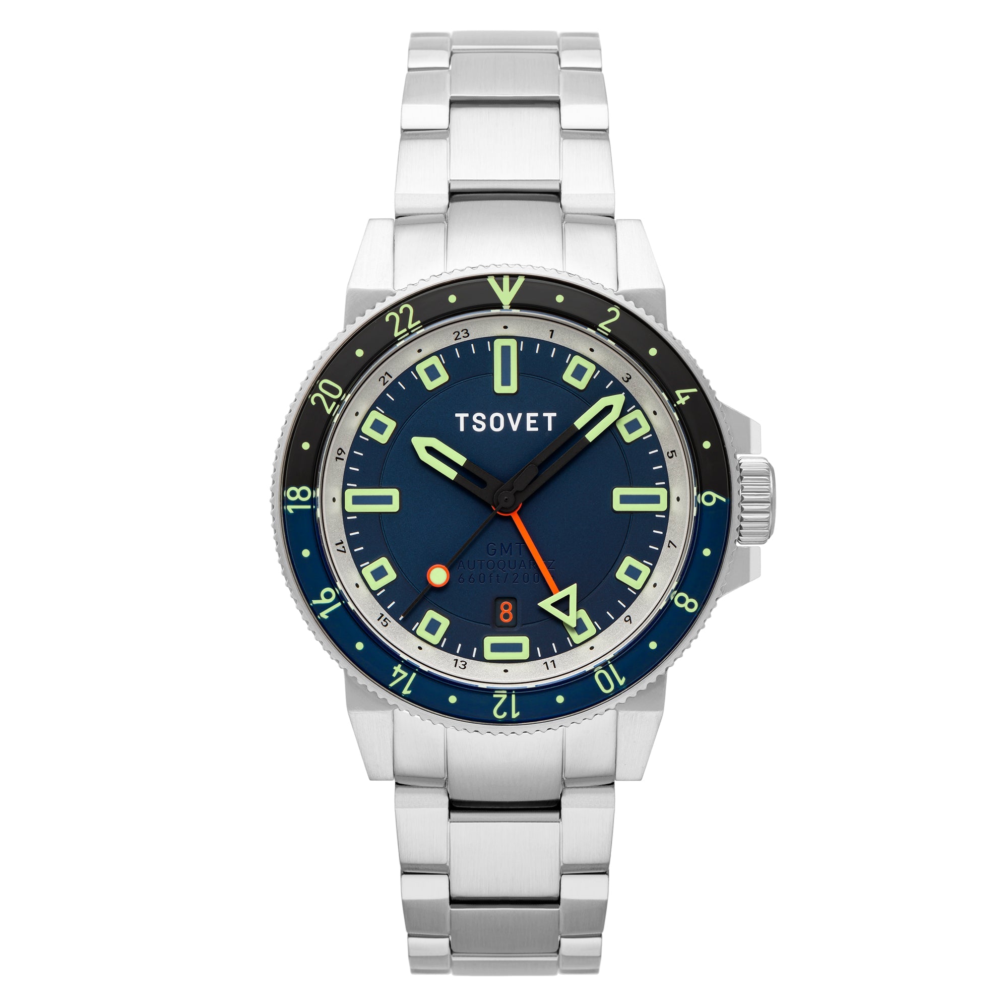 TSOVET Tsovet SMT-DW42 GMT Men's Japanese Hybrid Automatic Moss Watch TS-4004-33