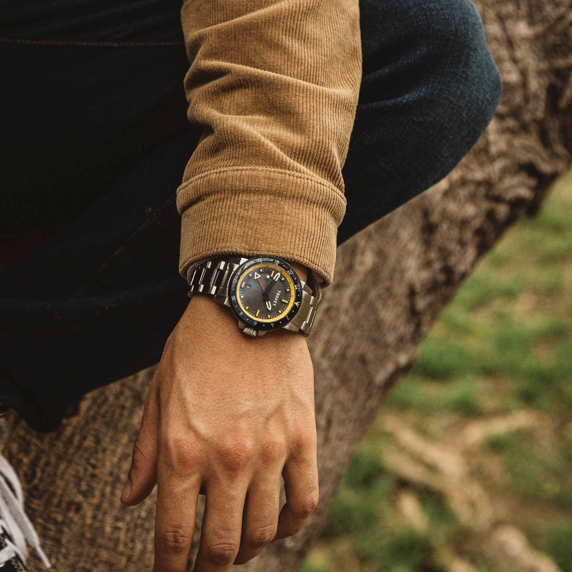 TSOVET Tsovet SMT-DW42 GMT Men's Japanese Hybrid Automatic Glass Watch TS-4004-55