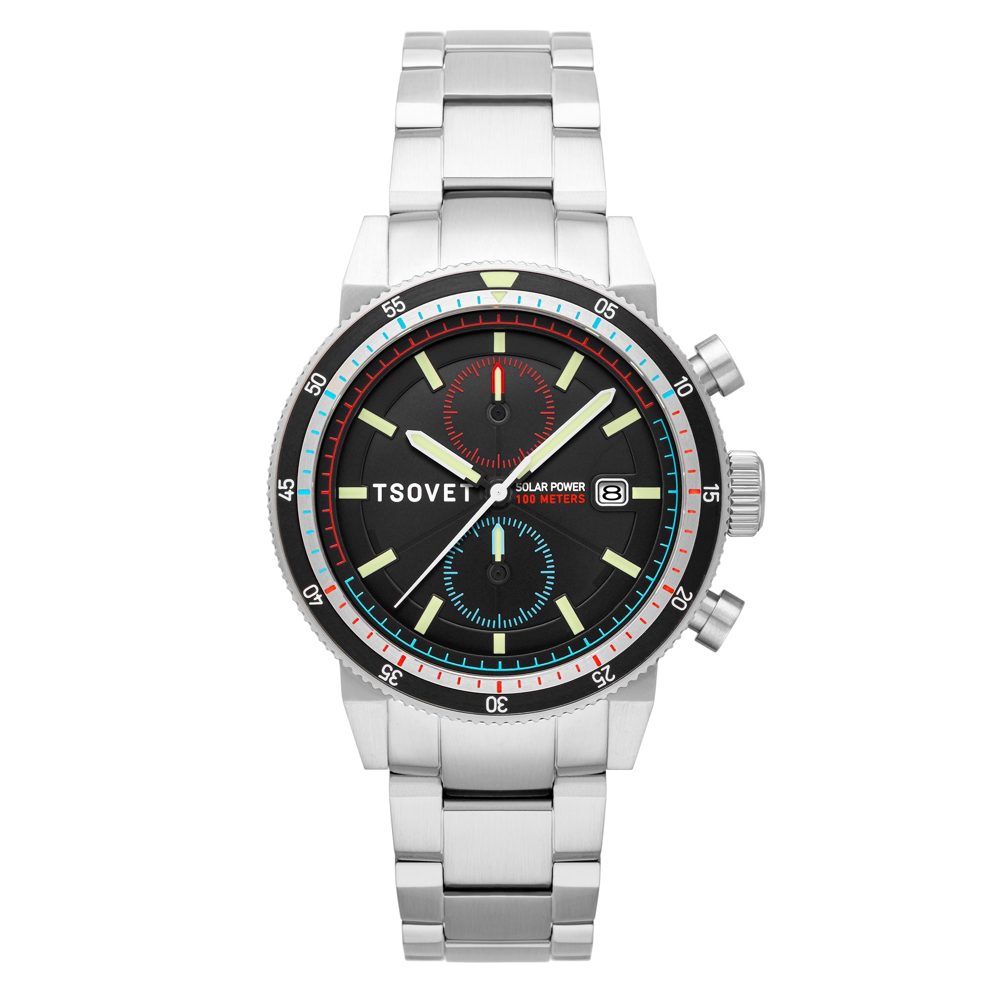 TSOVET Tsovet SLR FW42 Men's Japanese Solar Power Black Watch TS-4005-11